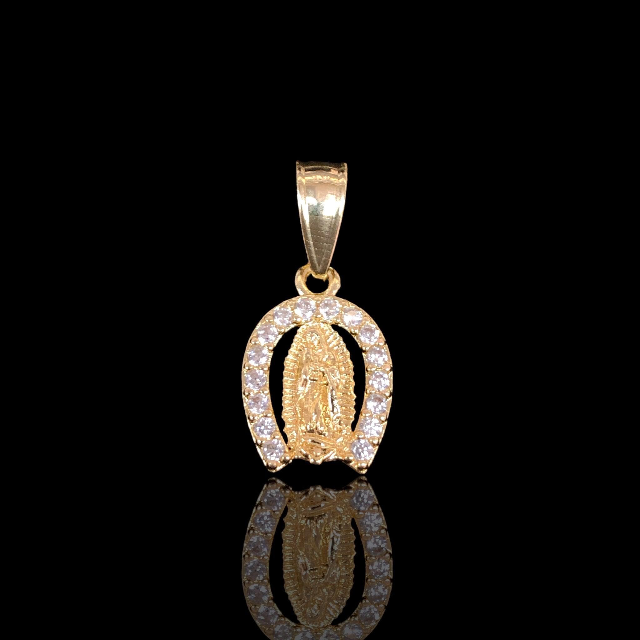 Gold Filled Oro Laminado Horseshoe San Juda Guadalupe Pendant