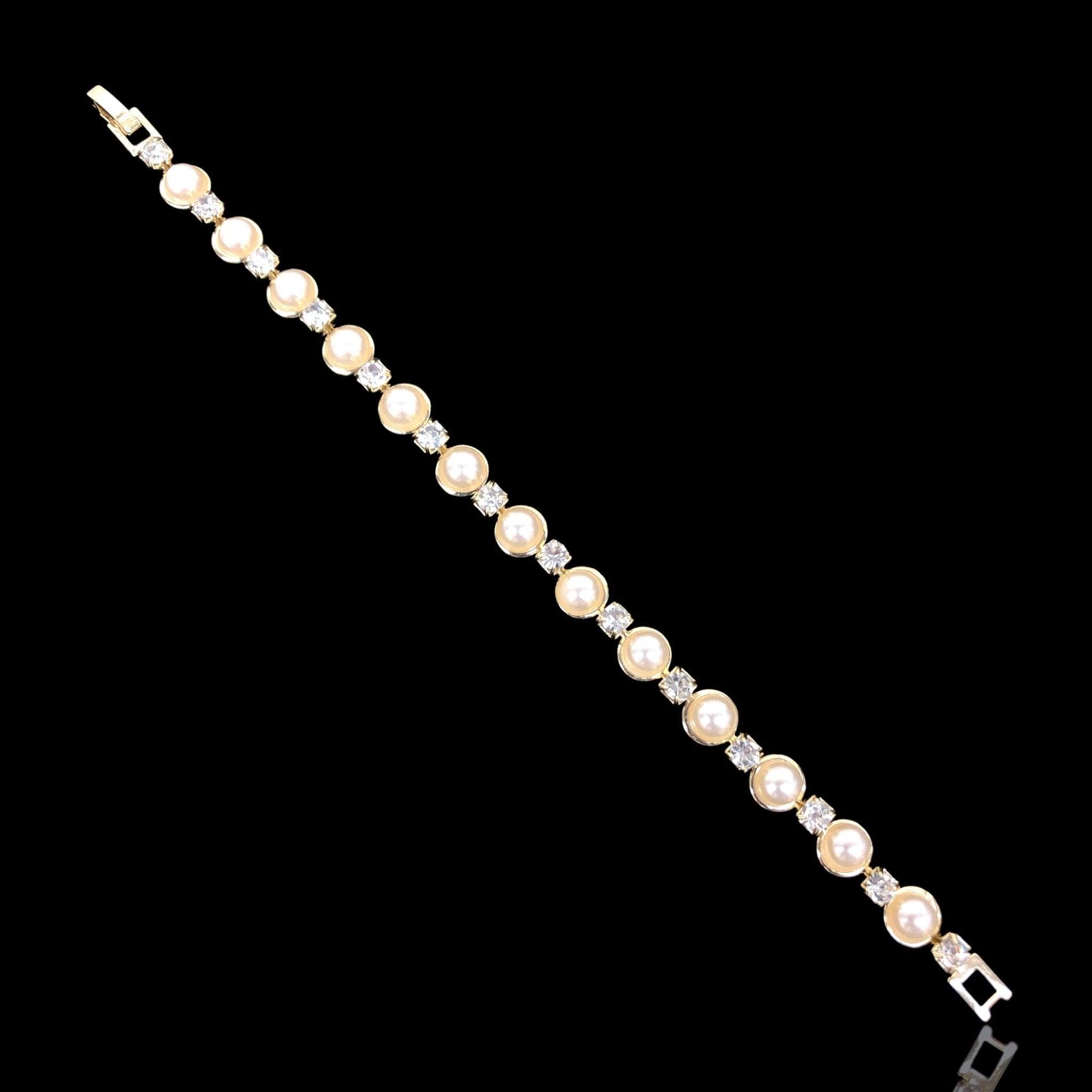 Gold Filled Oro Laminado Imitation Pearl Bracelet (Pack of 6)