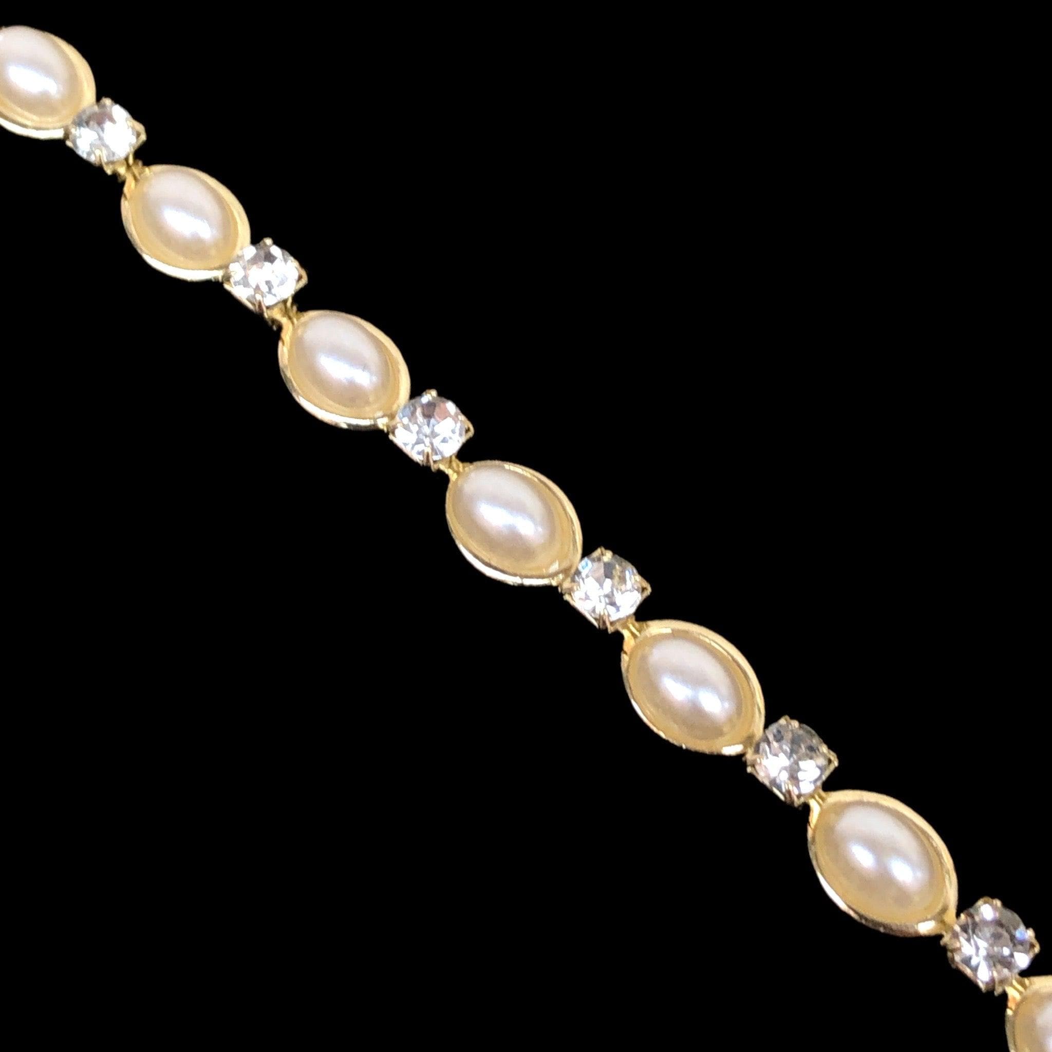 Gold Filled Oro Laminado Imitation Pearl Oval Bracelet