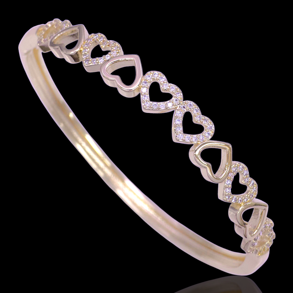 Gold Filled Oro Laminado Infinite Heart Zirconia Bangle