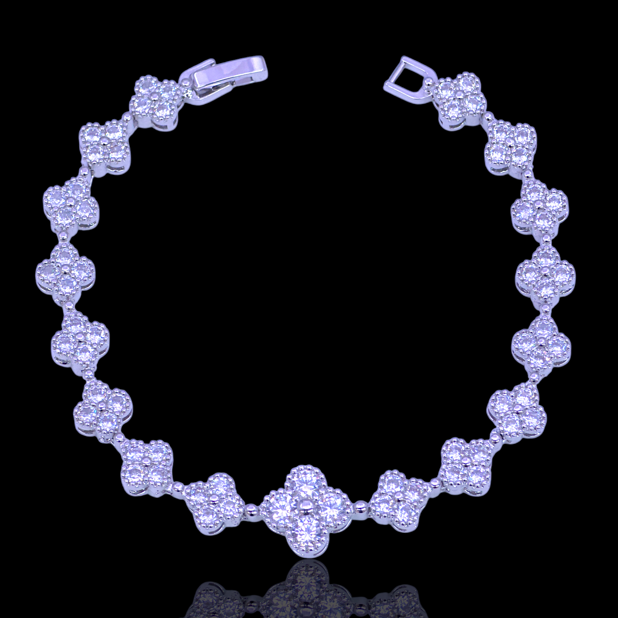 Gold Filled Oro Laminado Infinite Zirconia Blossom Bracelet