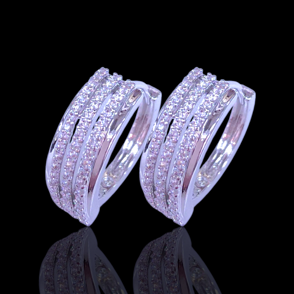 Gold Filled Oro Laminado Linear Luxe Zirconia Earrings