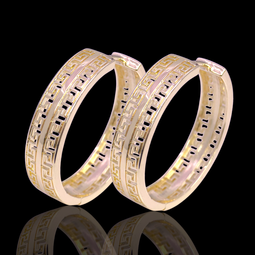 Gold Filled Oro Laminado Morocco Filigree Hoop Earrings