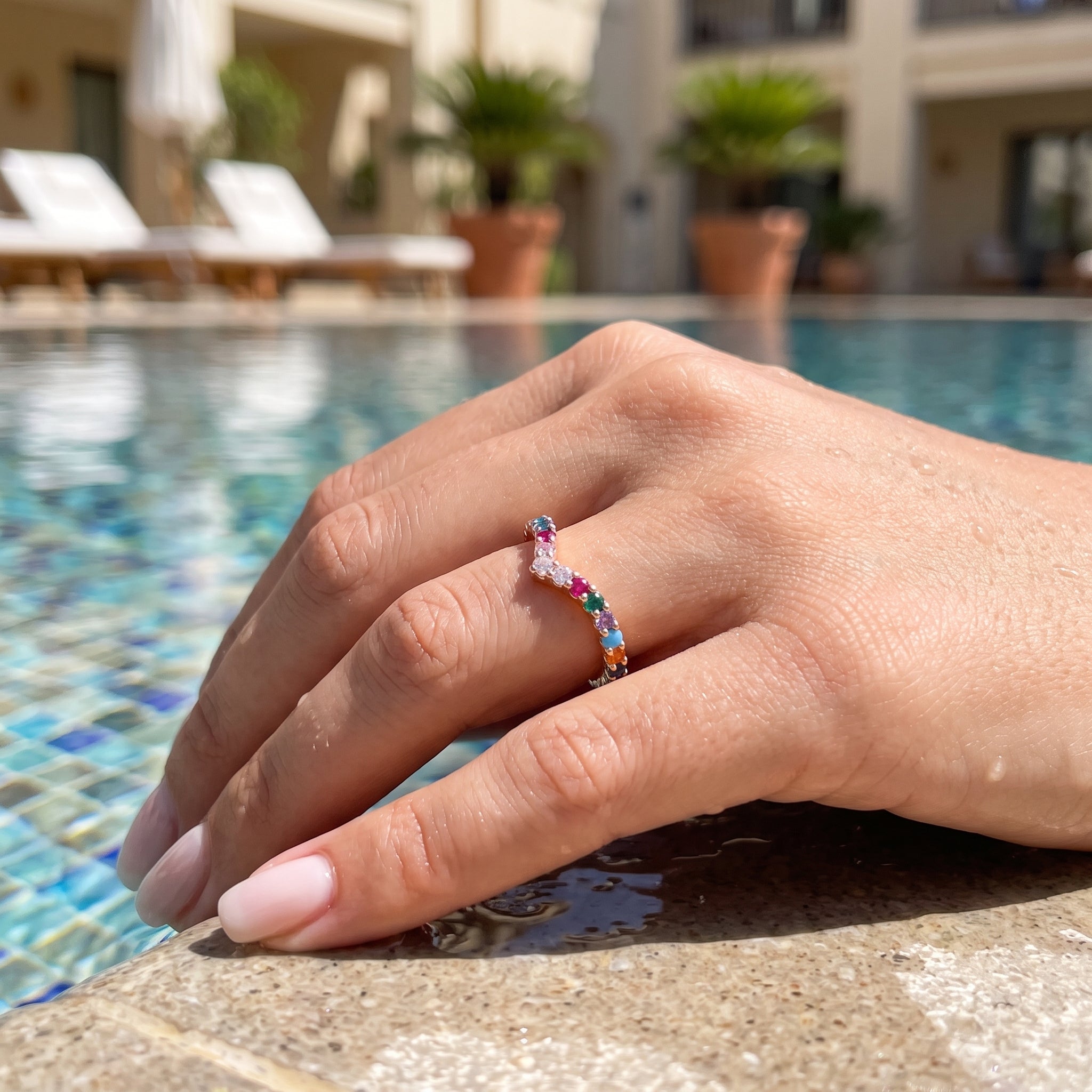 Gold Filled Oro Laminado Ocean Empress Stackable Ring
