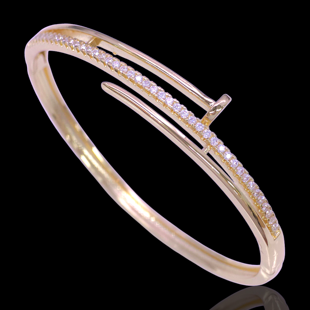 Gold Filled Oro Laminado Paris Artisan Nail Bangle