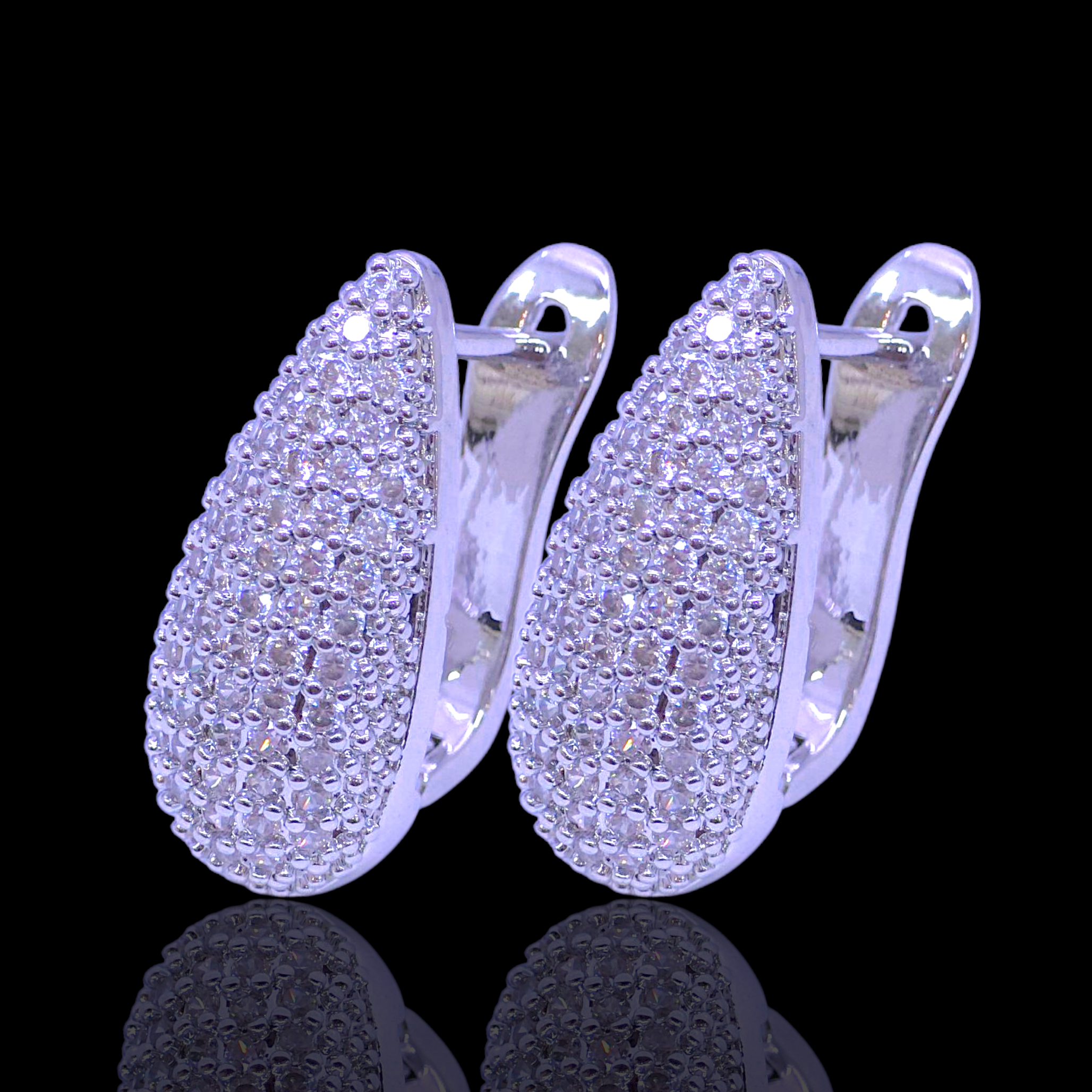 Gold Filled Oro Laminado Parisian Lux Tear Drop CZ Earrings