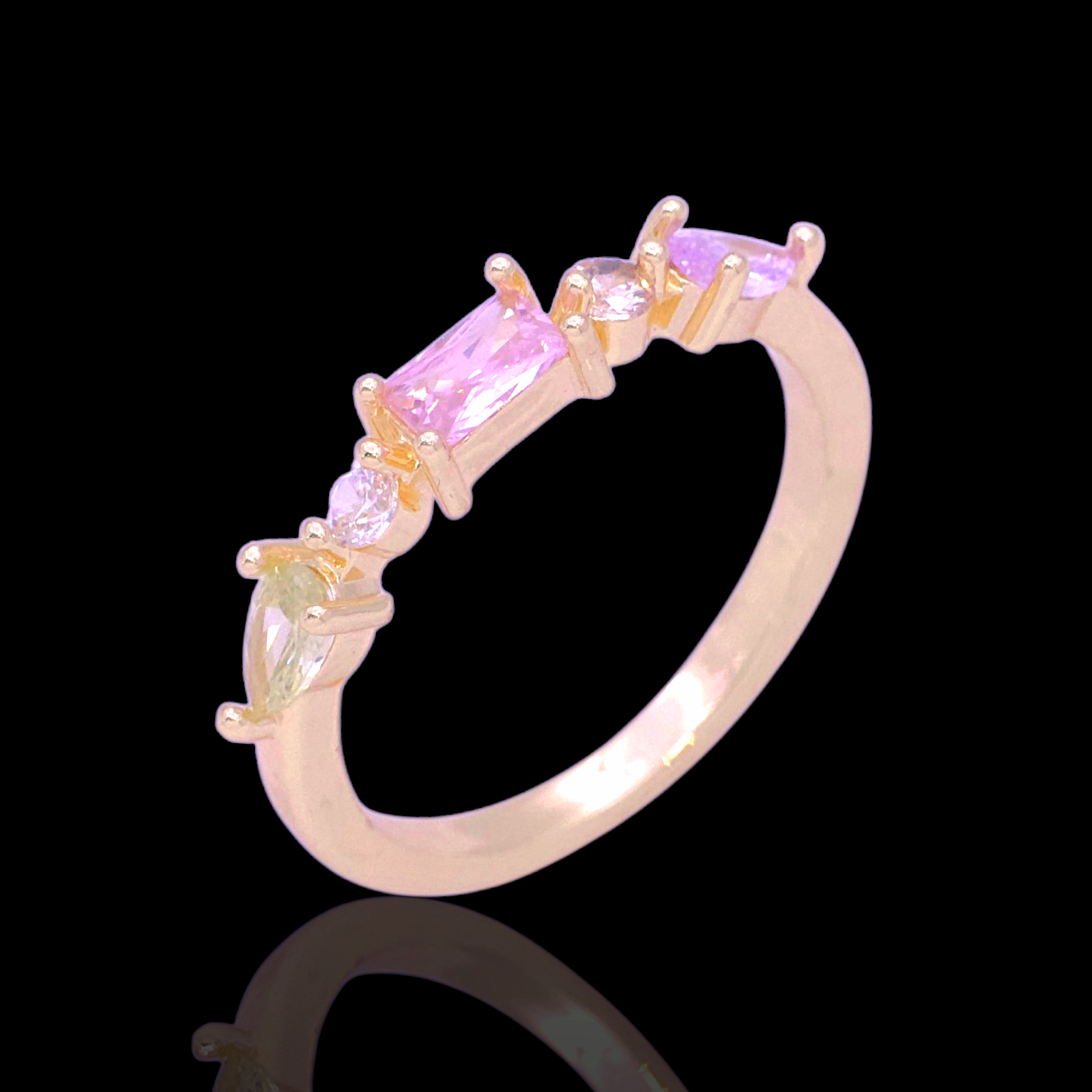 Gold Filled Oro Laminado Rainier Zirconia Stackable Ring