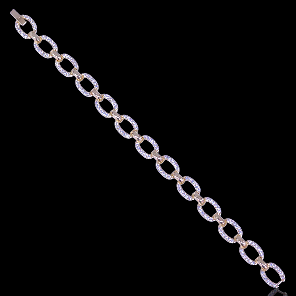 Gold Filled Oro Laminado Renaissance Halo Zirconia Bracelet