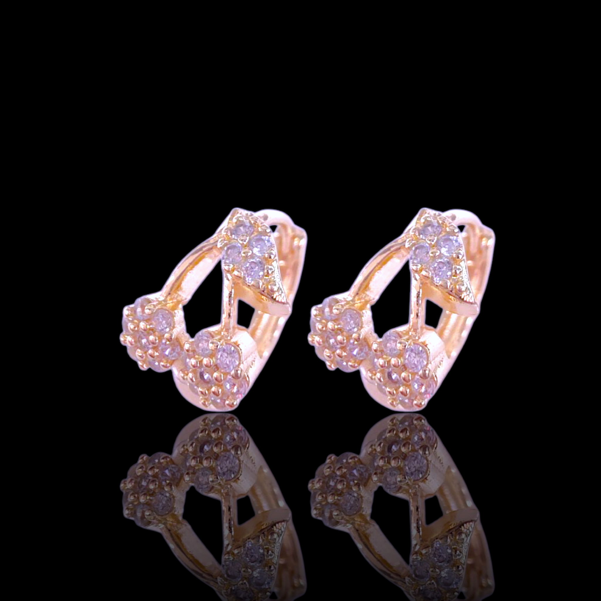 Gold Filled Oro Laminado Summer Wild Cherry Huggie Earrings