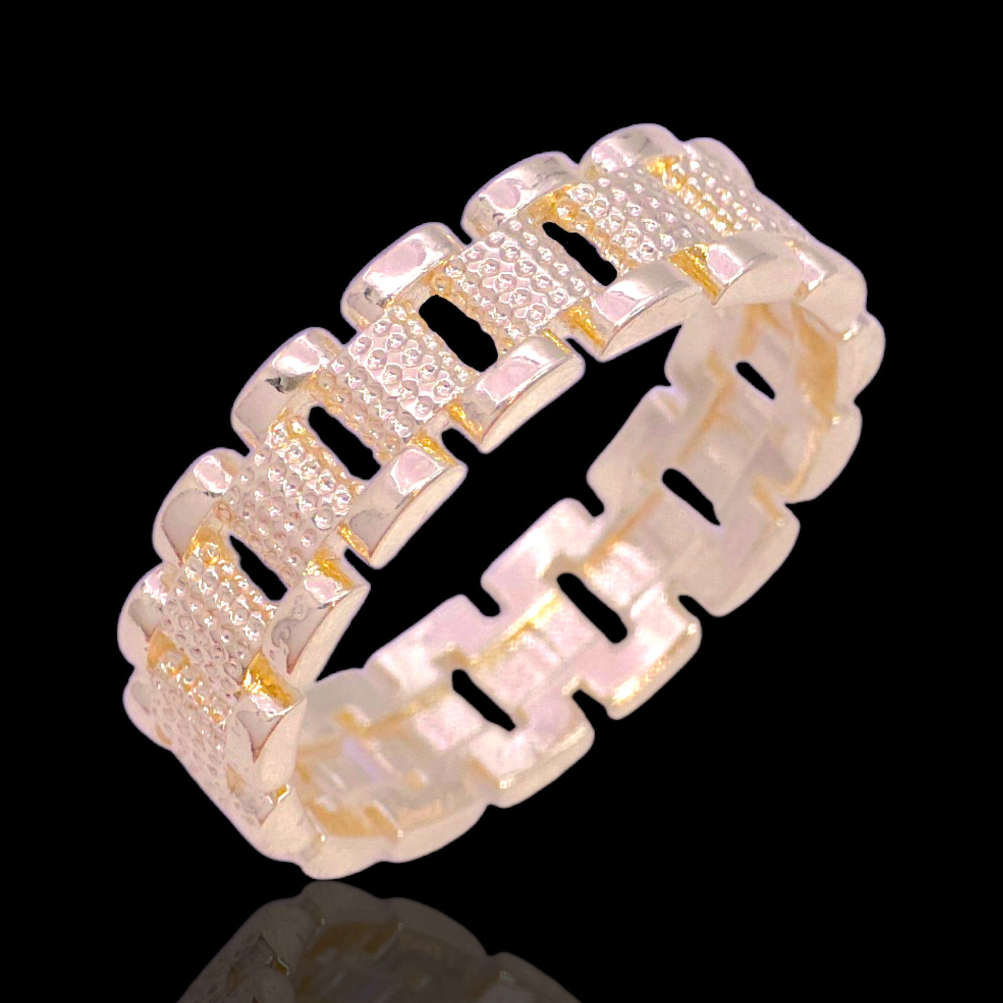 Gold Filled Oro Laminado Swiss Rolx Eternity Band Ring