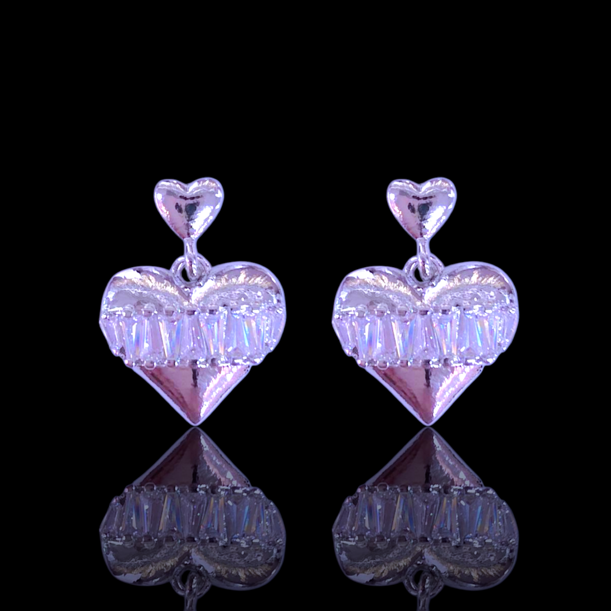 Gold Filled Oro Laminado Valentine Heart Dangle Earrings