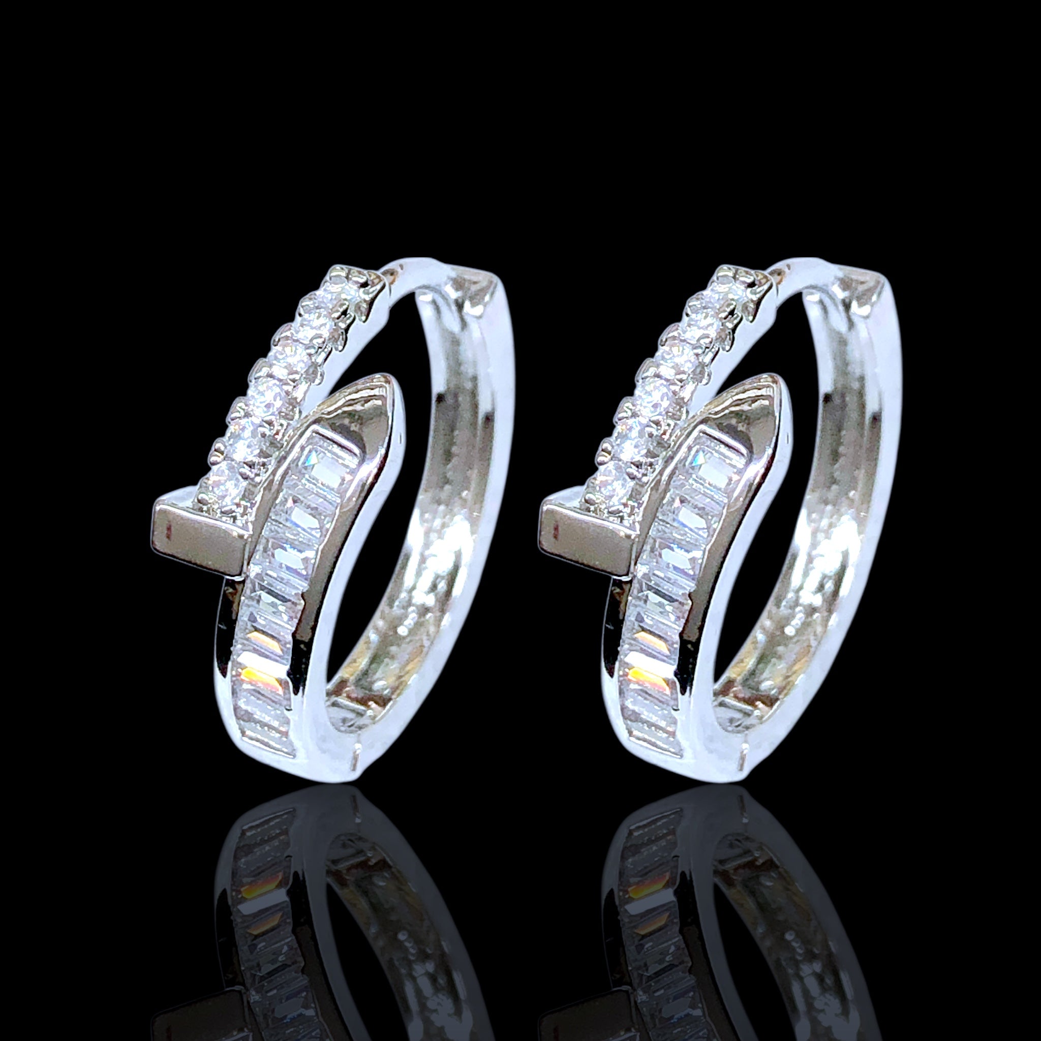 Gold Filled Oro Laminado Venetian Artisan Zirconia Earrings