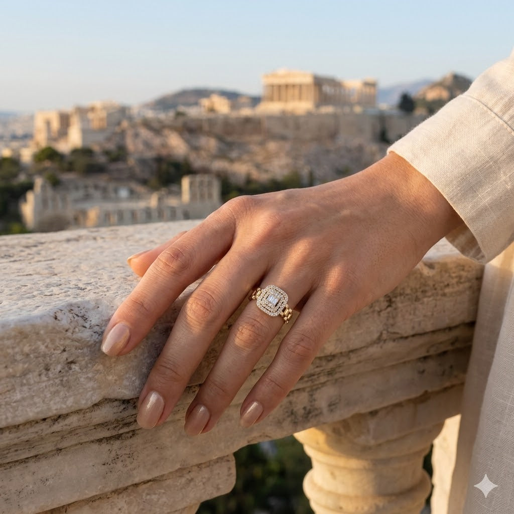 Gold Filled Oro Laminado Vienna Royal Gem Zirconia Ring