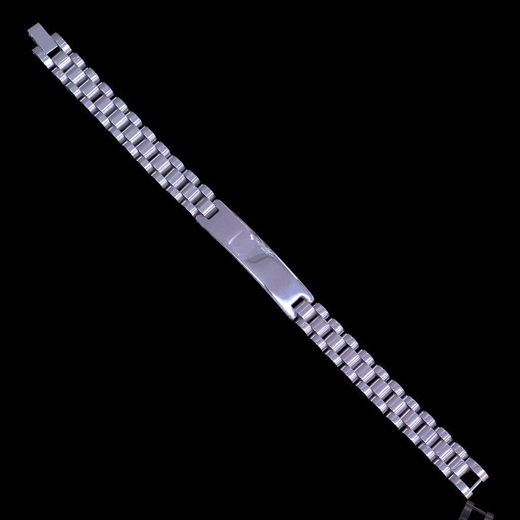 Gold Filled Stainless Steel Florentine Rolx ID Mens Bracelet