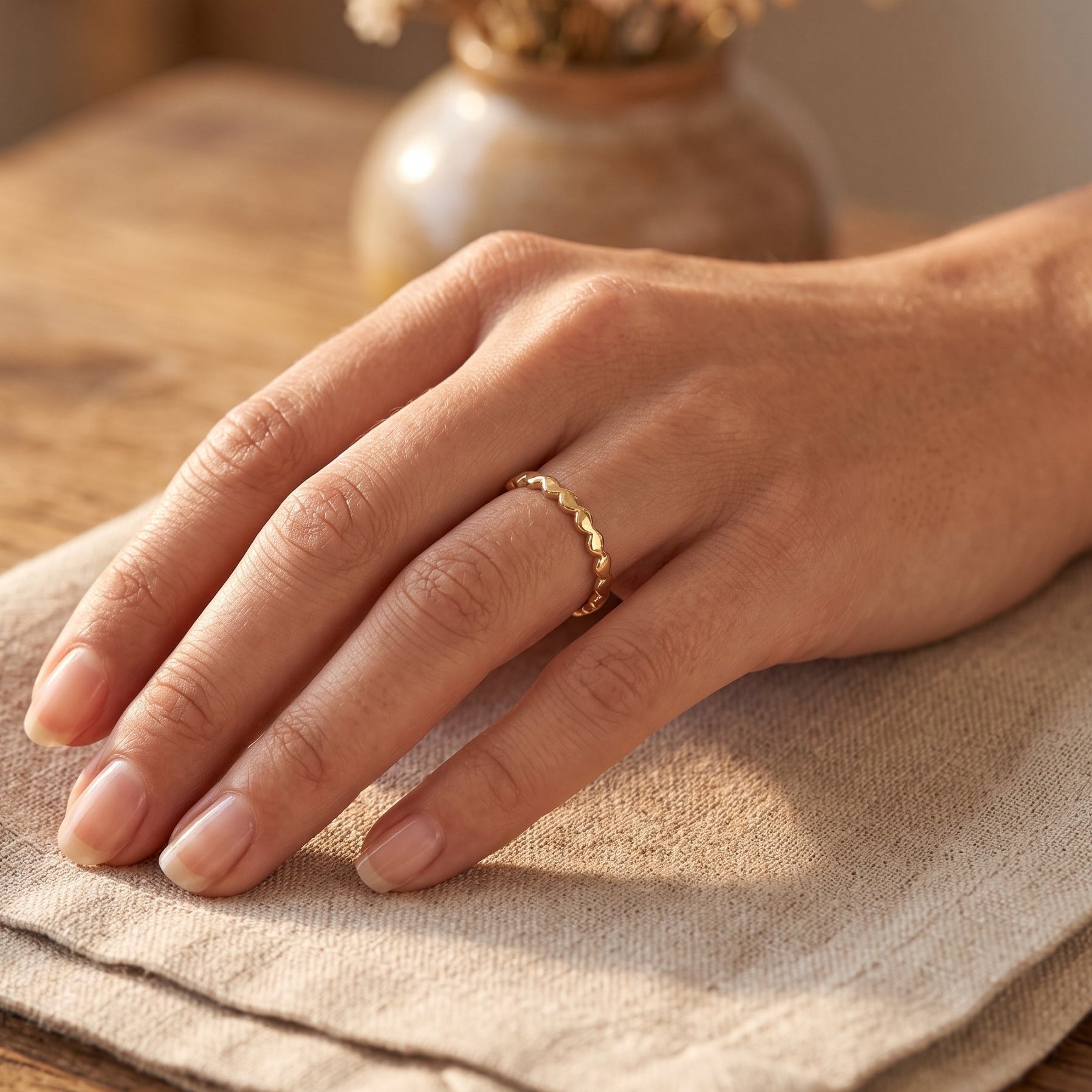 Gold Filled Stainless Steel High Polish Eternal Heart Ring
