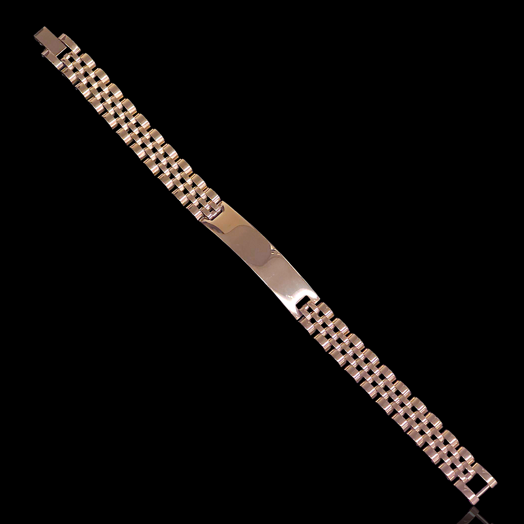 Gold Filled Stainless Steel Milano Rolx ID Mens Bracelet