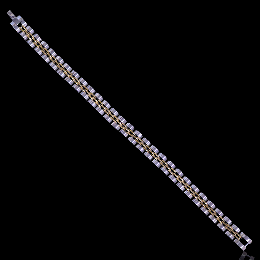 Gold Filled Stainless Steel Milano Rolx Mens Bracelet