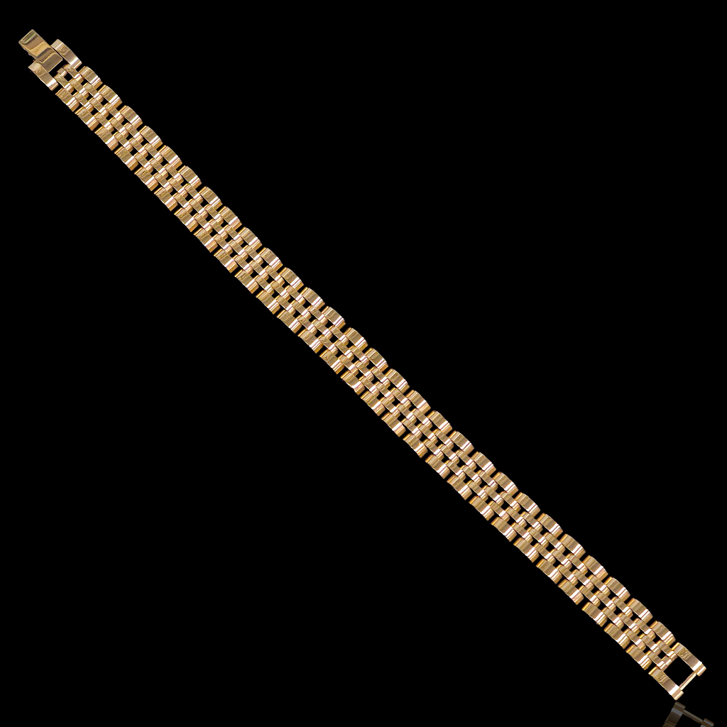 Gold Filled Stainless Steel Modern Rolx Mens Bracelet
