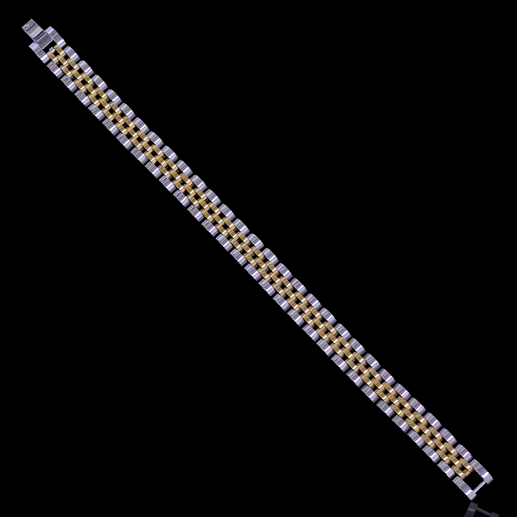 Gold Filled Stainless Steel Modern Rolx Mens Bracelet