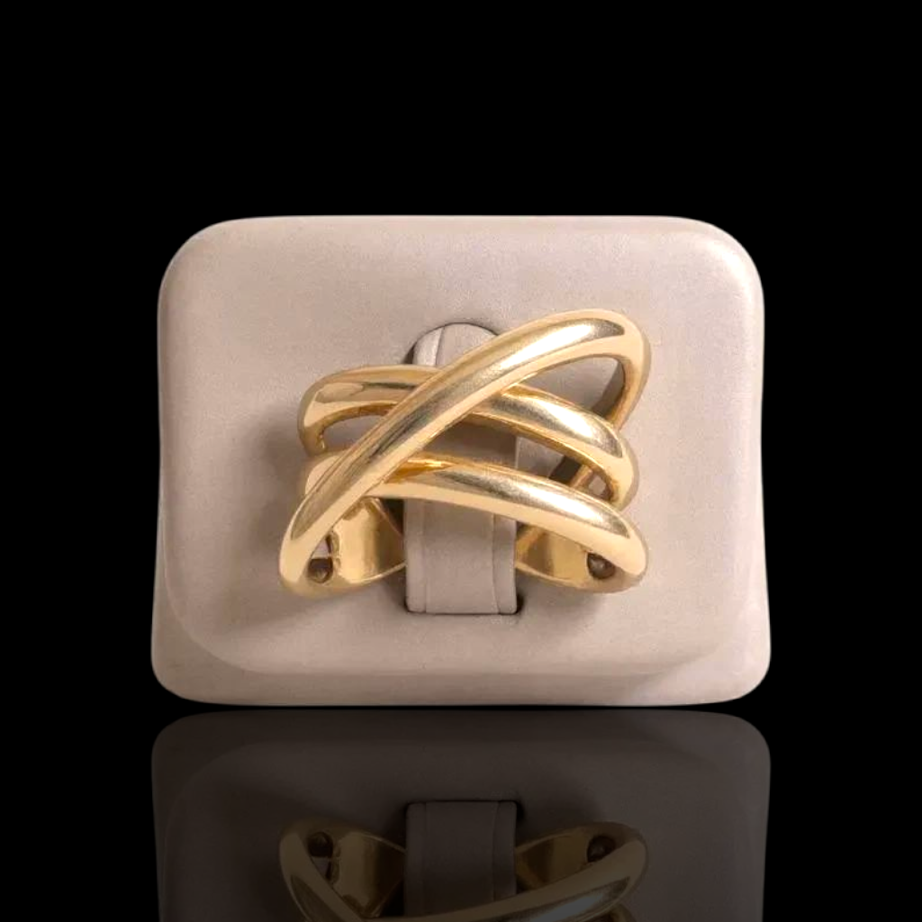 Gold Filled Stainless Steel Queen's Gambit Layered Ring