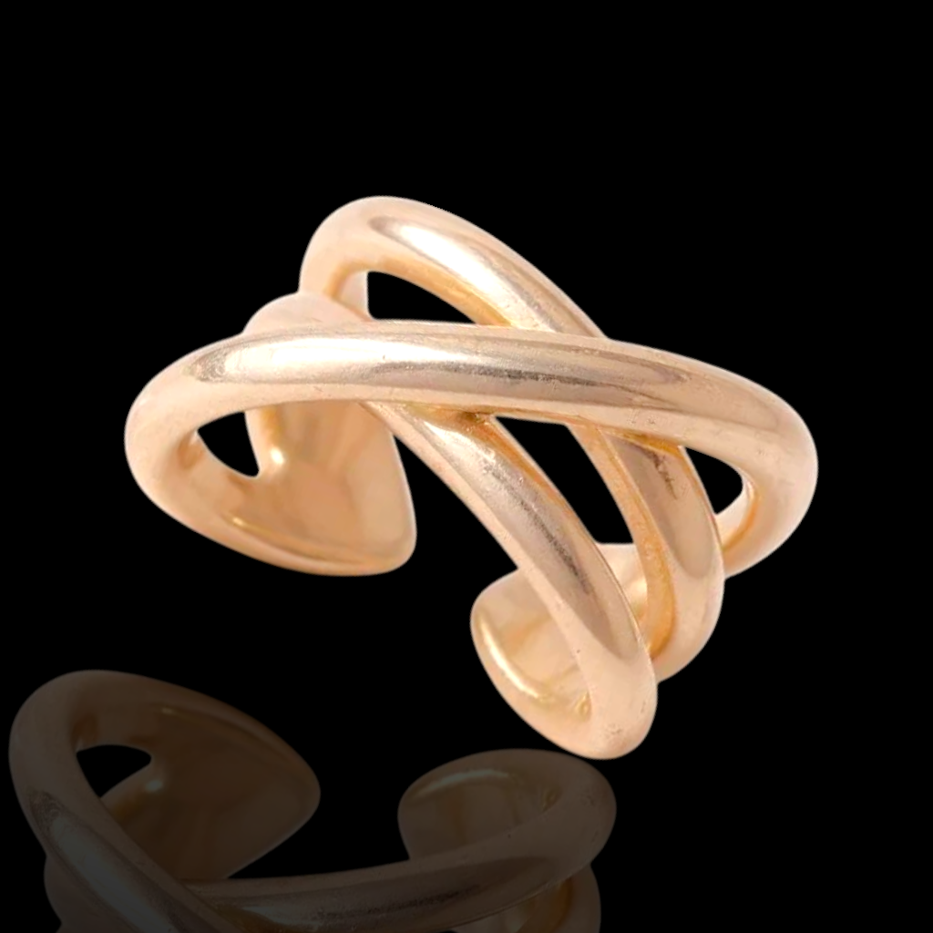 Gold Filled Stainless Steel Queen's Gambit Layered Ring