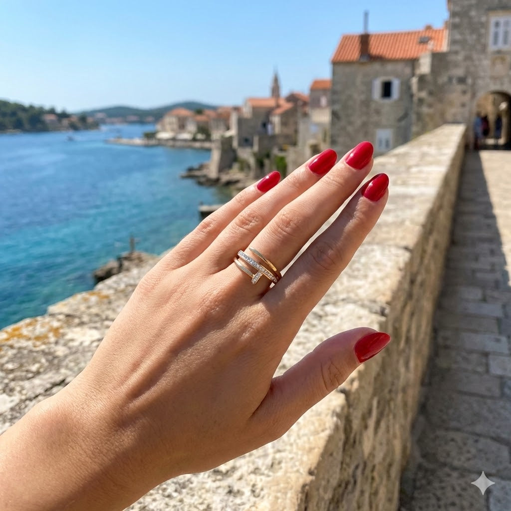 Gold Filled Stainless Steel Vienna Artisan Zirconia Ring