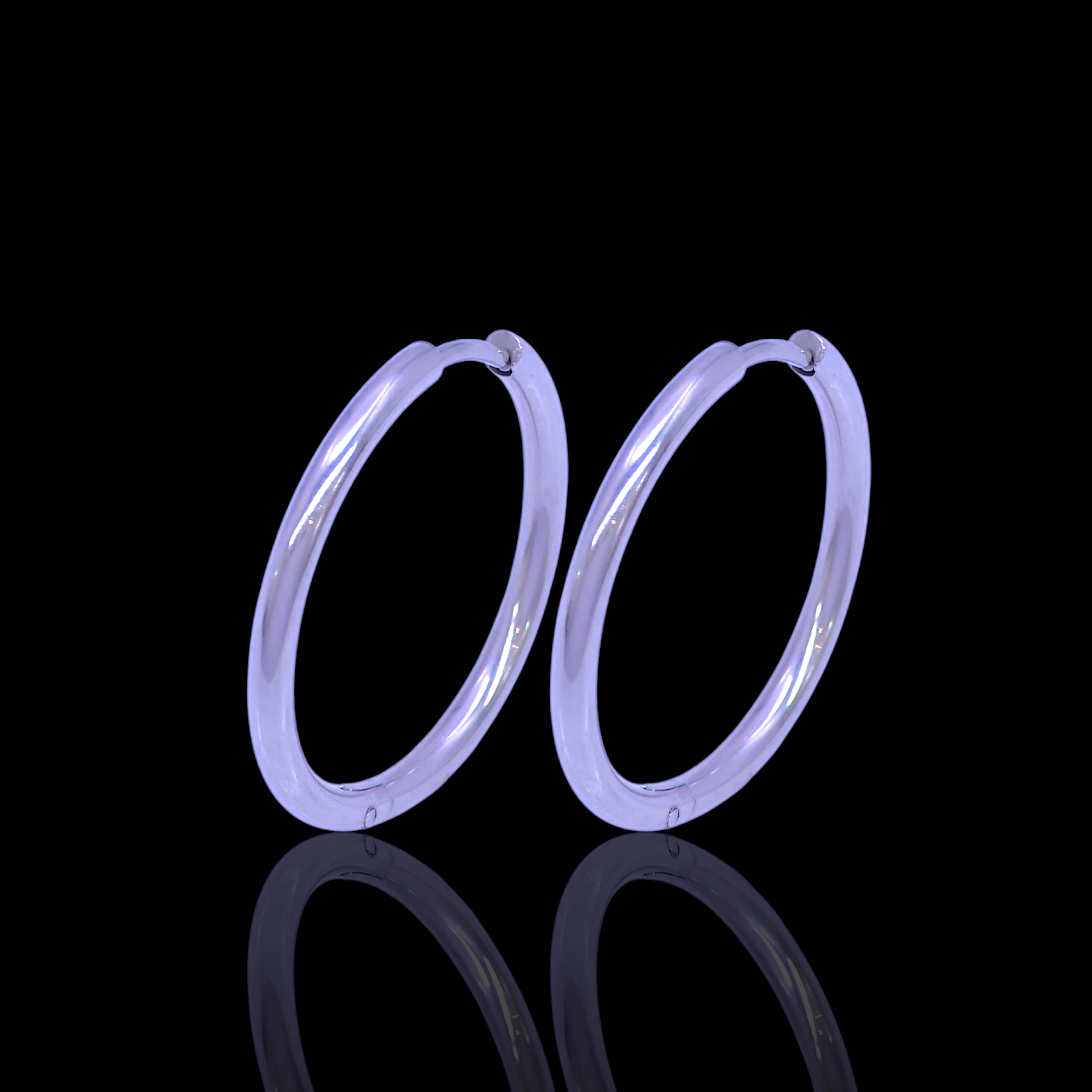 High Polish Stainless Steel Classic Emilia Hoop Earrings