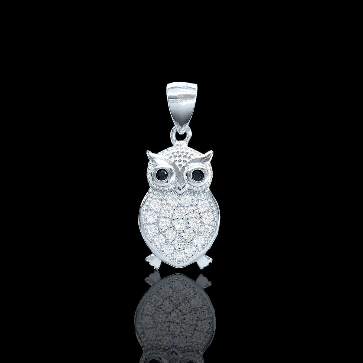 925 Sterling Silver CZ Owl Pendant - Kuania 925 Sterling Silver