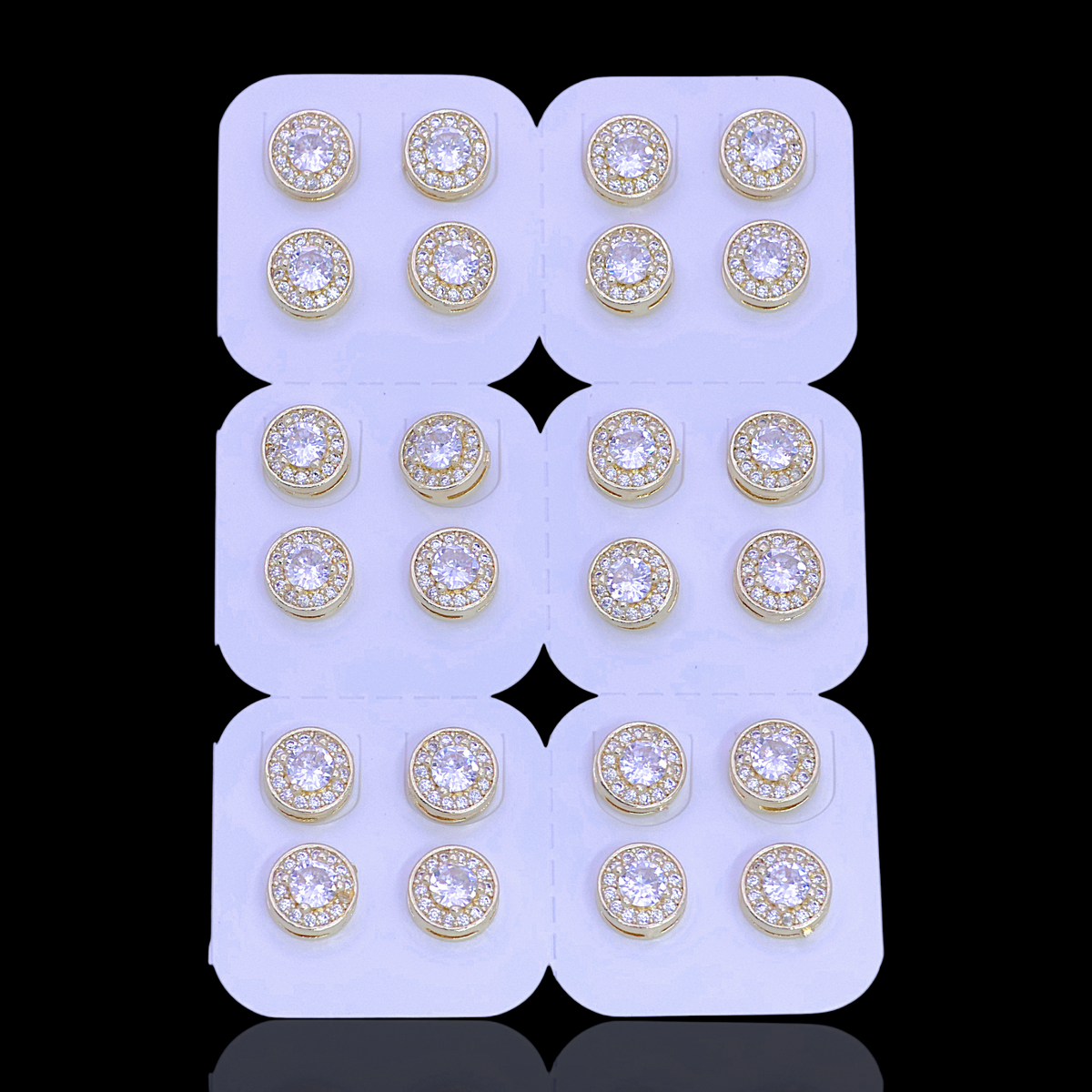 Oro Laminado Borealis Circle Stud Earrings (Pack of 12)