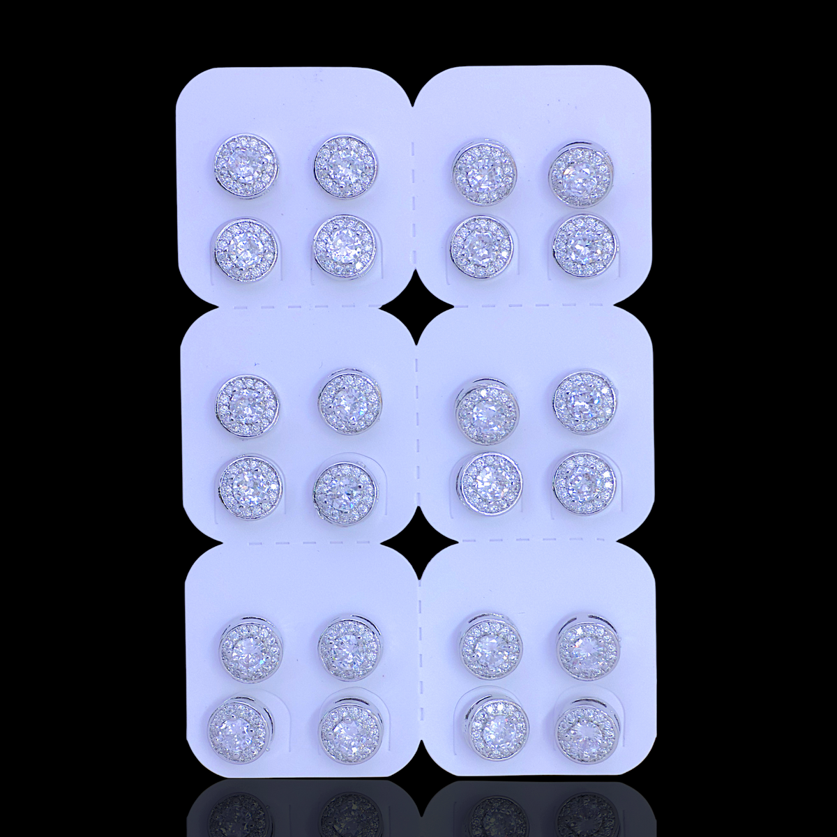Oro Laminado Borealis Circle Stud Earrings (Pack of 12)