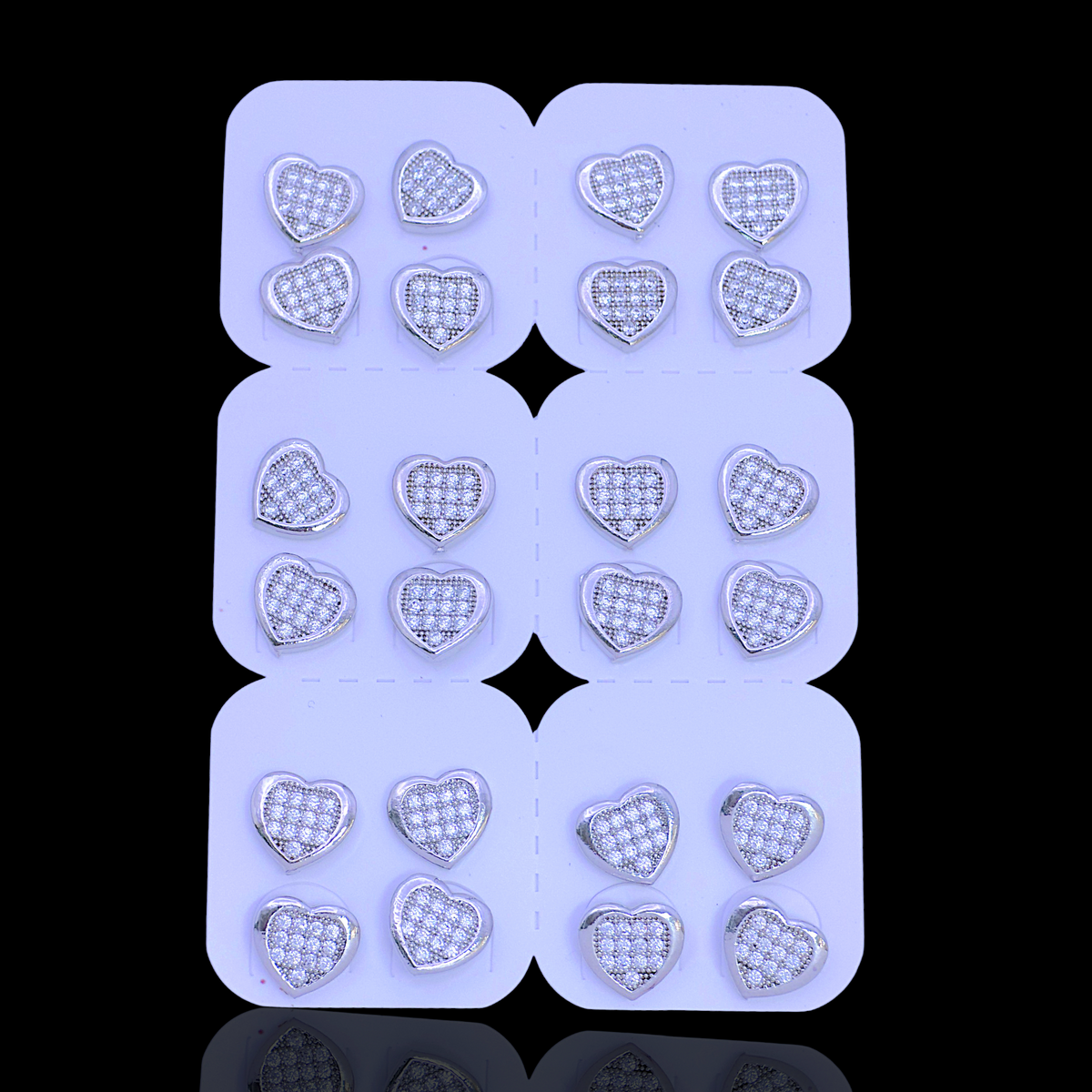 Oro Laminado Eternal Heart Stud Earrings (Pack of 12)