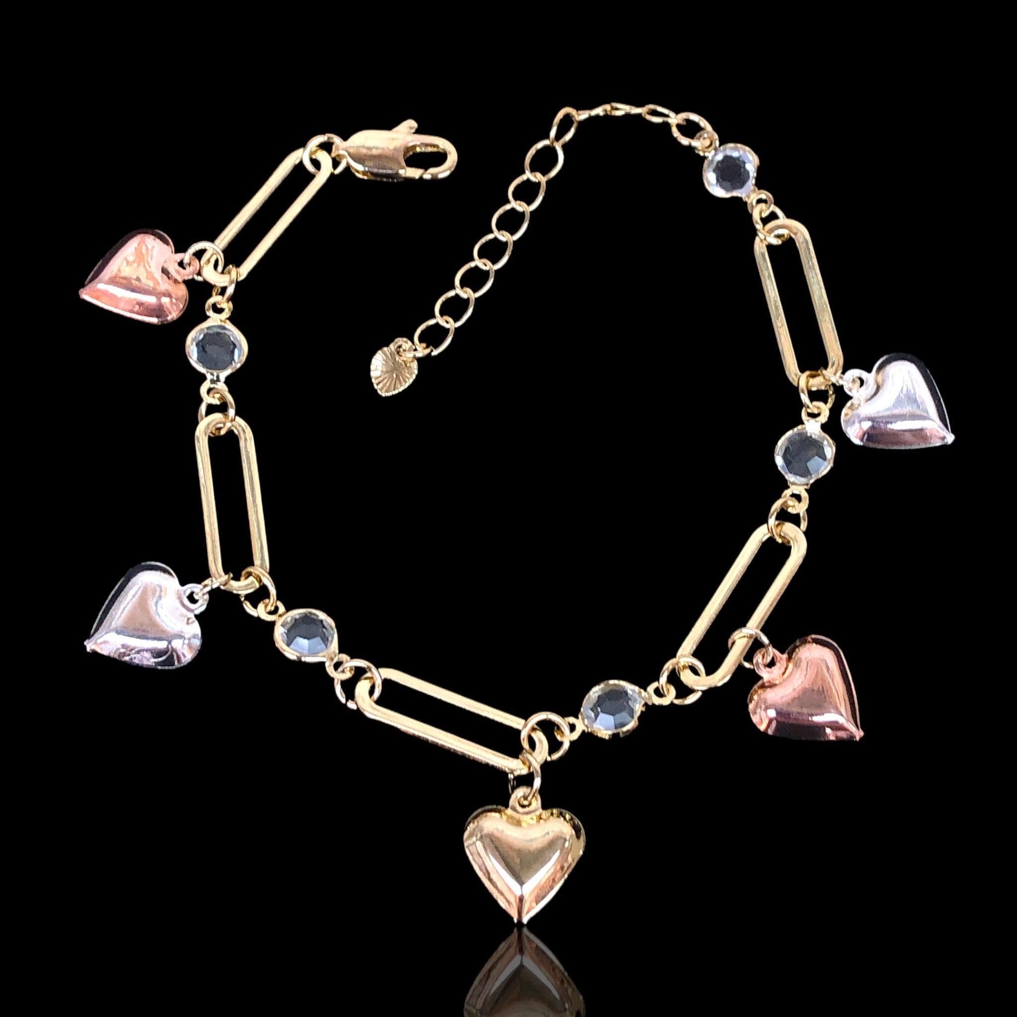 Oro Laminado Gold-Filled French Mystique Heart Bracelet