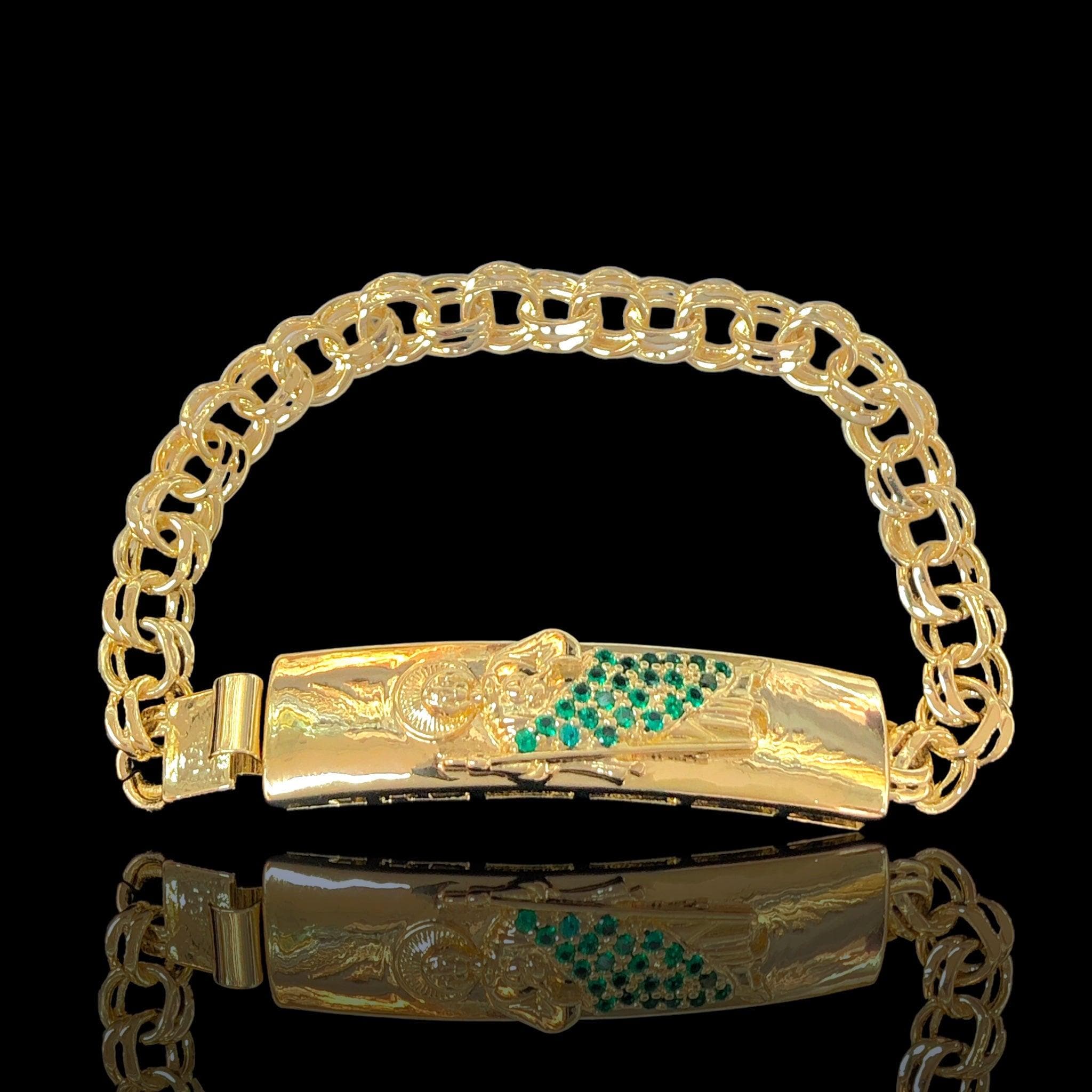 Oro Laminado Gold-Filled Guadalupe San Judas Bracelet