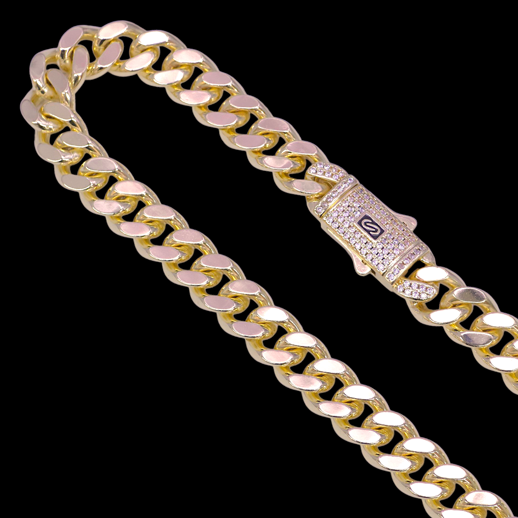 Oro Laminado Gold Filled 10mm Miami Cuban Chain w/ Lux Clasp