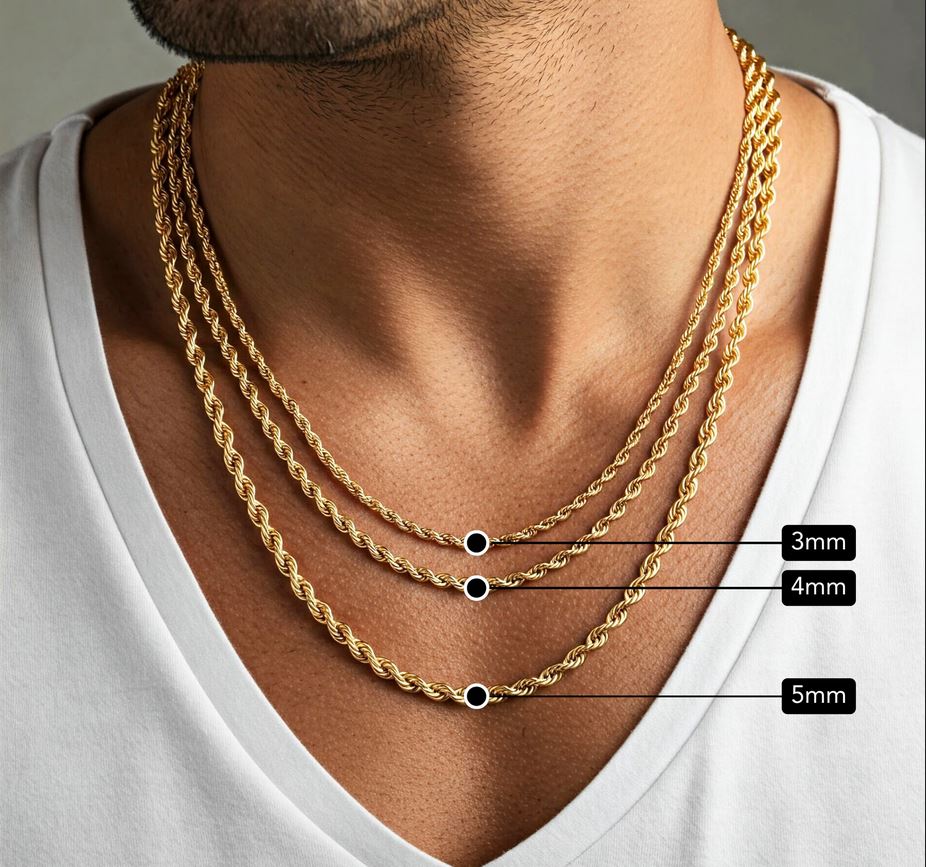 Oro Laminado Gold Filled 2.5mm Rope Chain (Pack of 6)