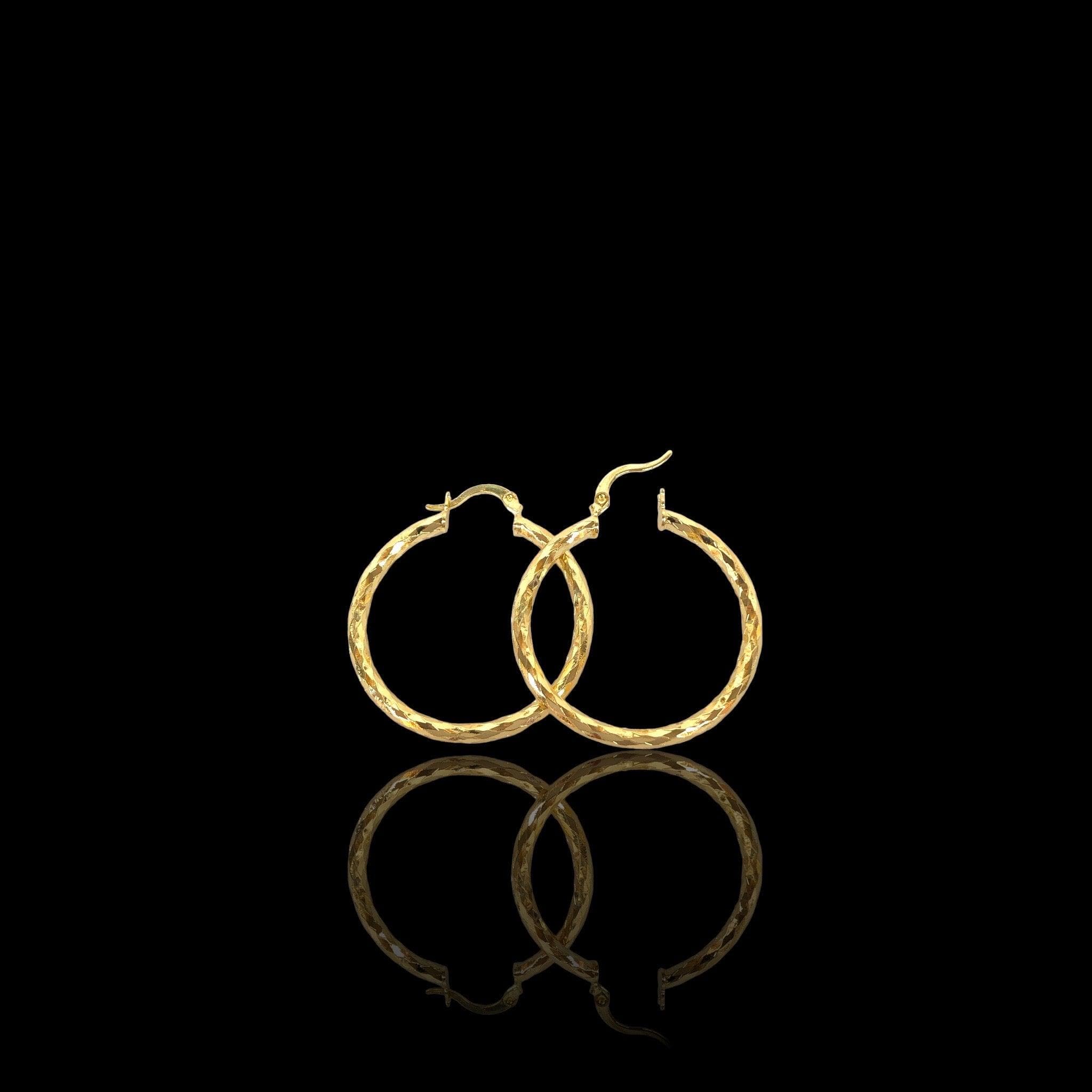 Oro Laminado Gold Filled Diamond Cut Hoop Earrings