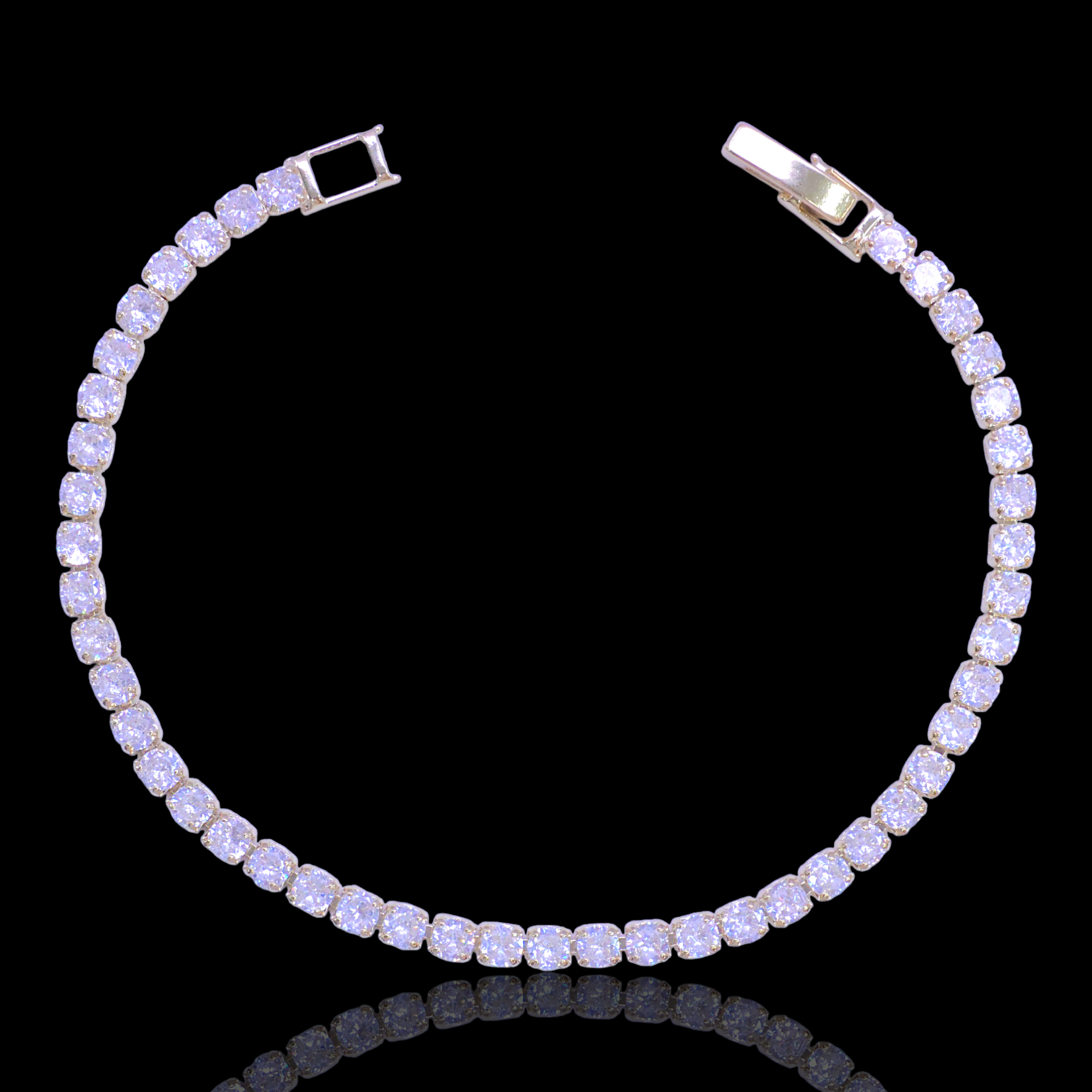 Oro Laminado Gold Filled 3mm Venetian CZ Tennis Bracelet