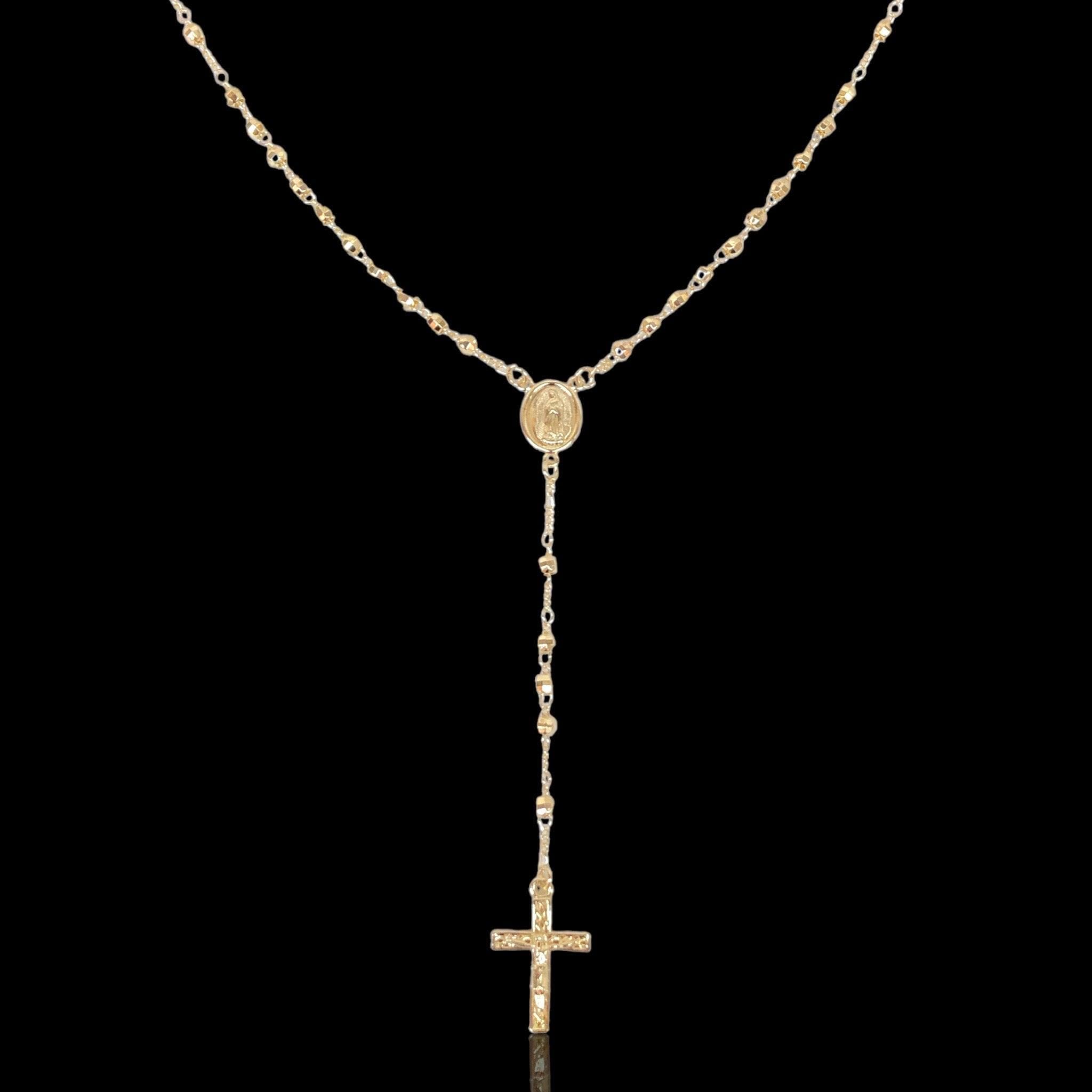 Oro Laminado Gold Filled 4mm Diamond Cut Beads Rosary