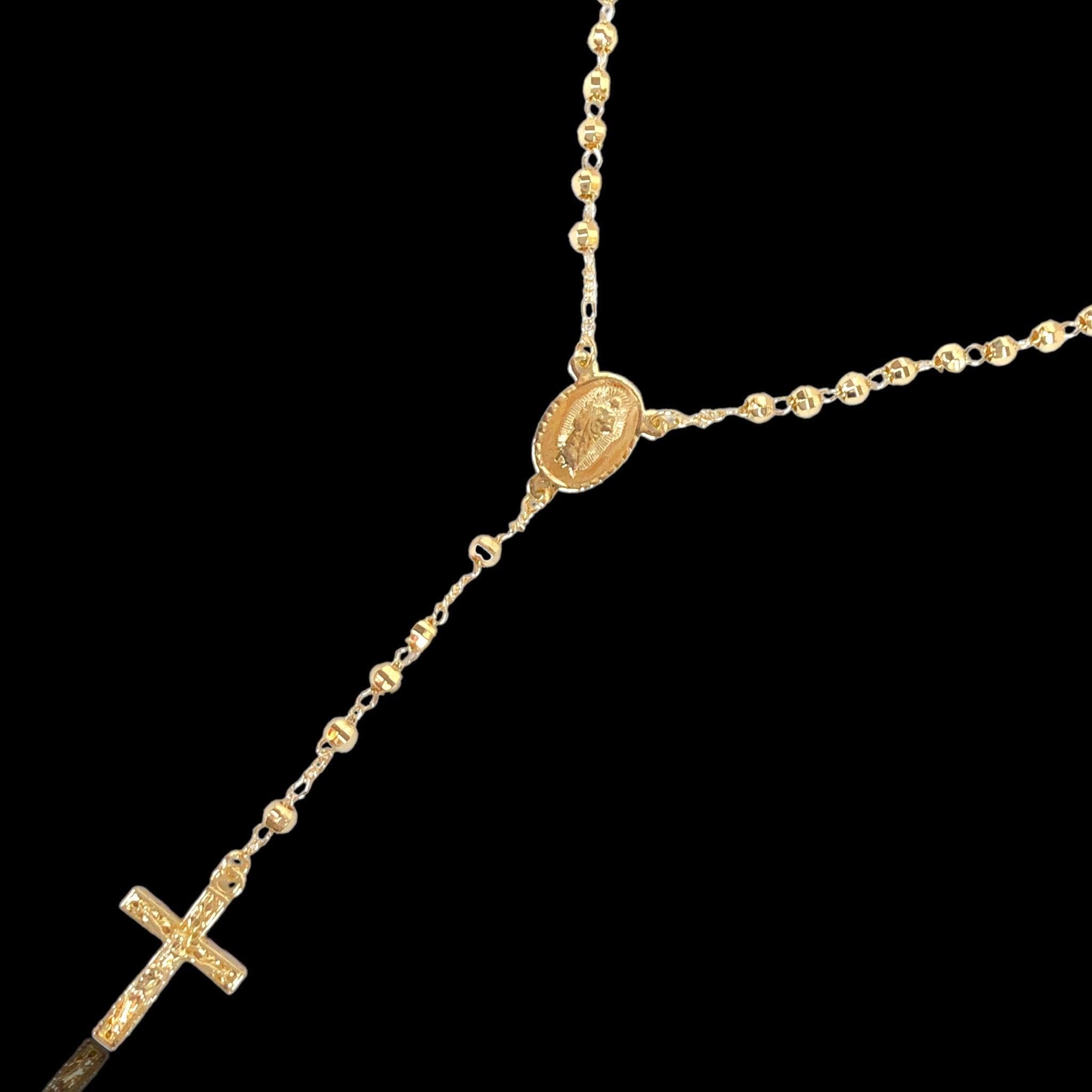 Oro Laminado Gold Filled 4mm Diamond Cut Beads Rosary