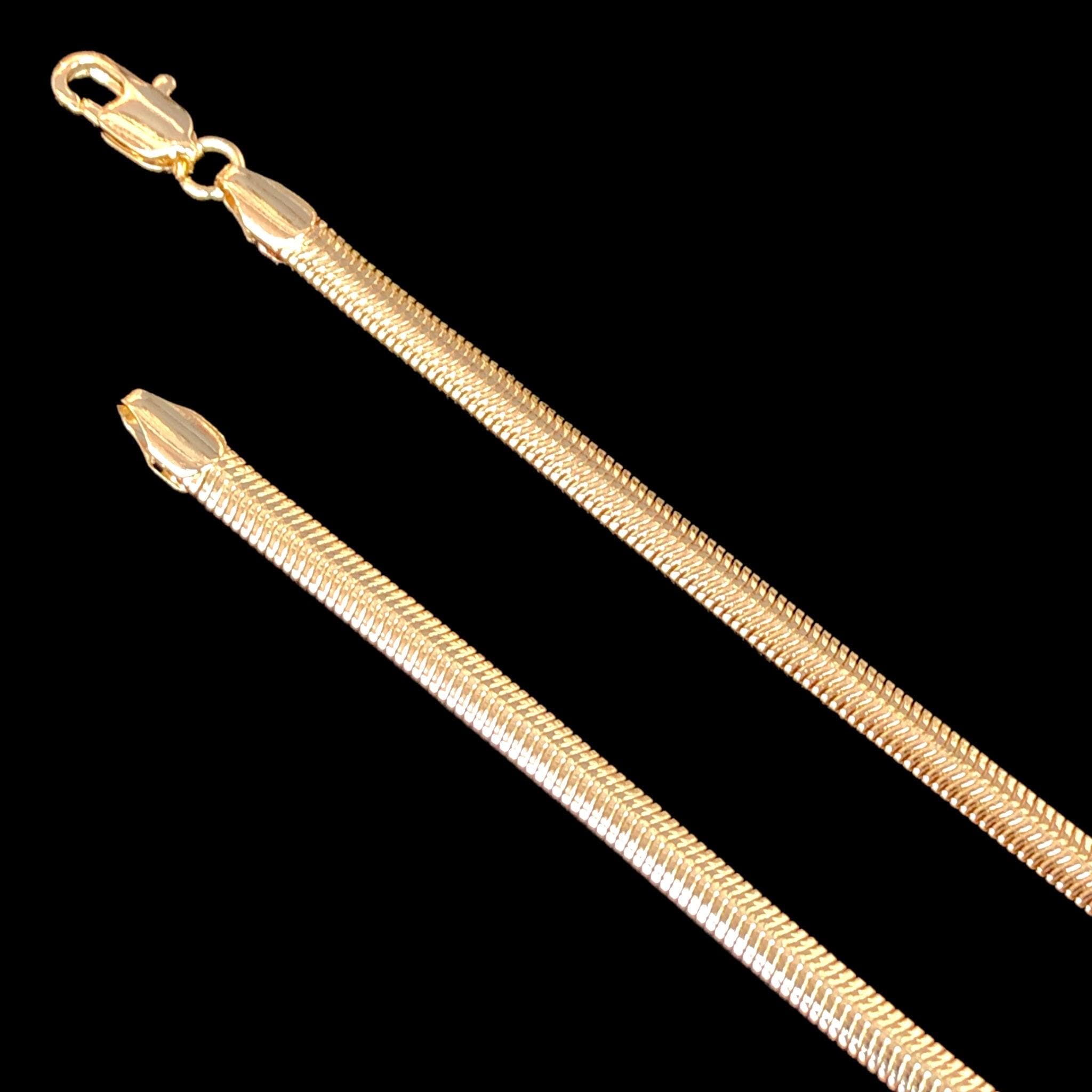 Oro Laminado Gold Filled 4mm Maui Herringbone Chain (Pack of 6)