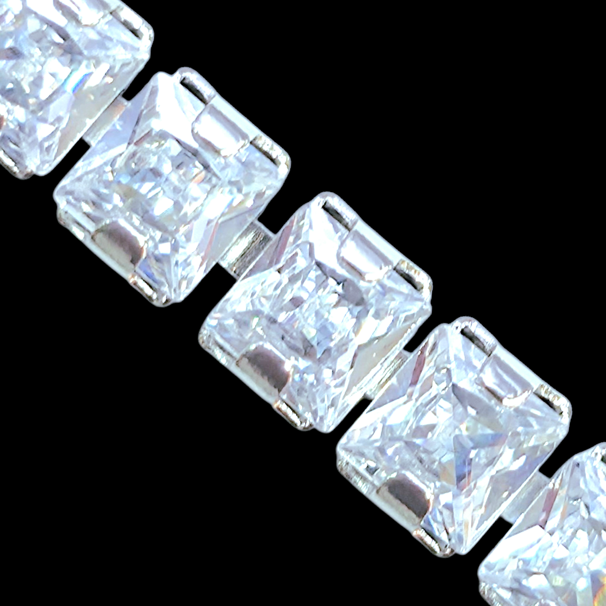 Oro Laminado Gold Filled 5mm Princess Cut CZ Tennis Bracelet