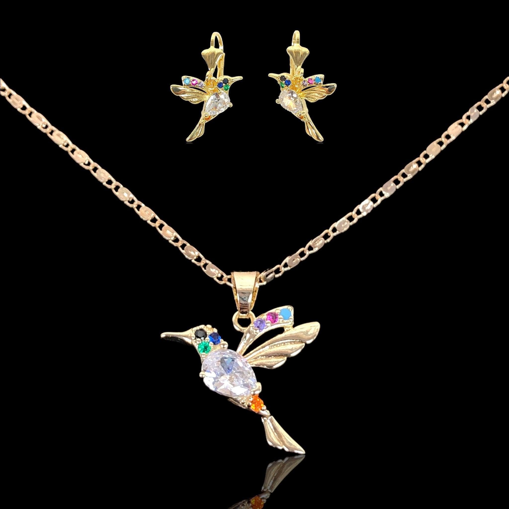 Oro Laminado Gold Filled Amazon Sweet Hummingbird Set