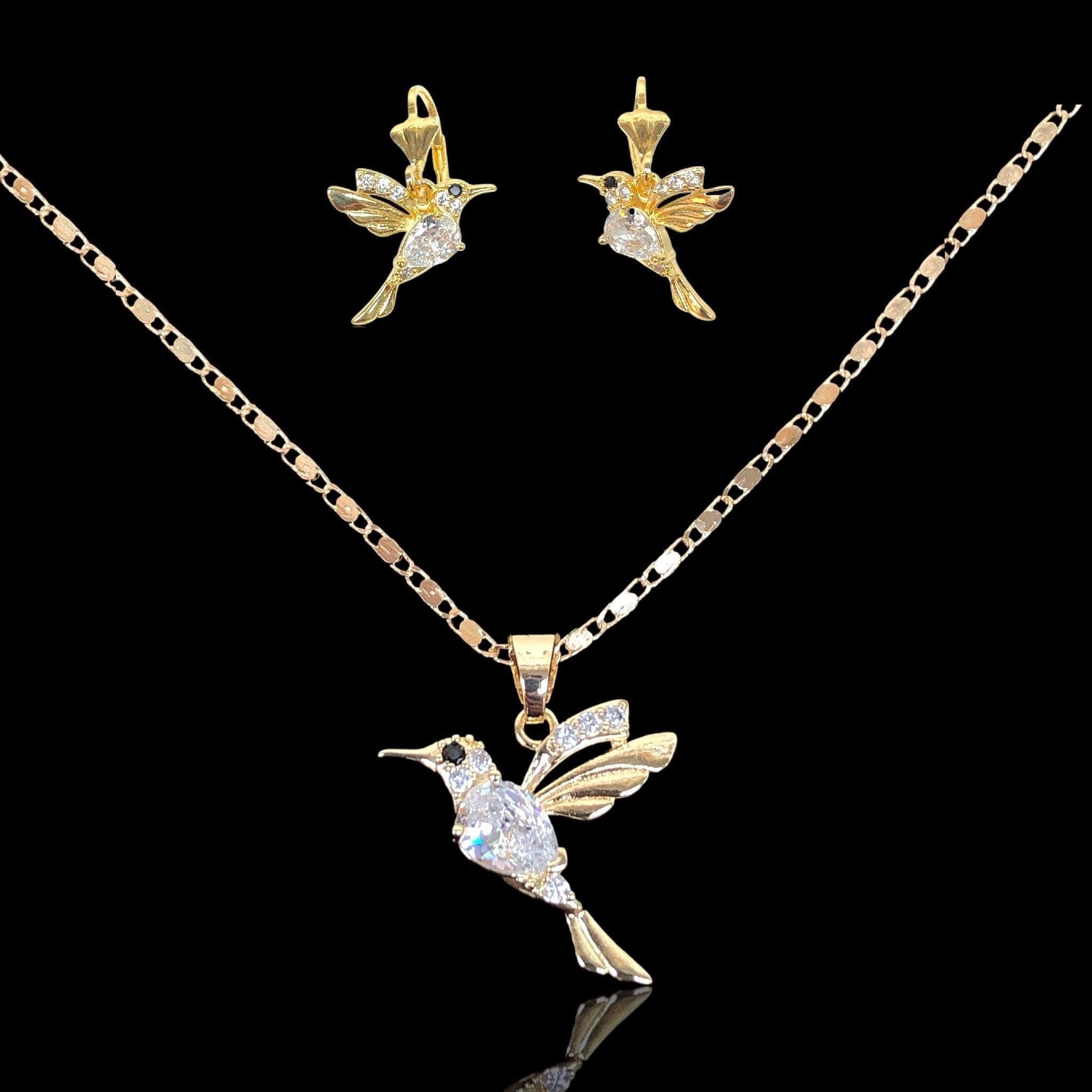 Oro Laminado Gold Filled Amazon Sweet Hummingbird Set