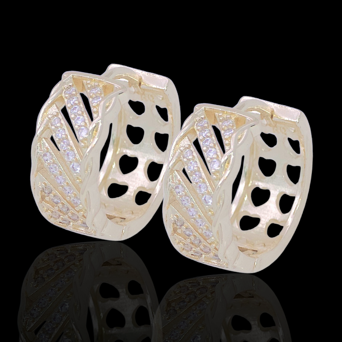 Oro Laminado Gold Filled Austria Chic Zirconia Earrings