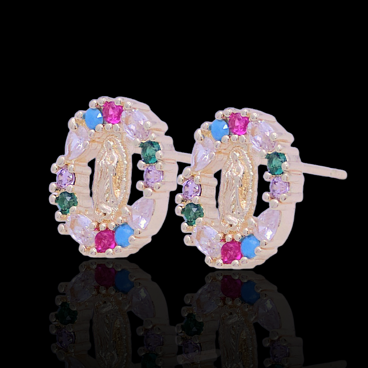 Oro Laminado Gold Filled Beloved Guadalupe Earrings