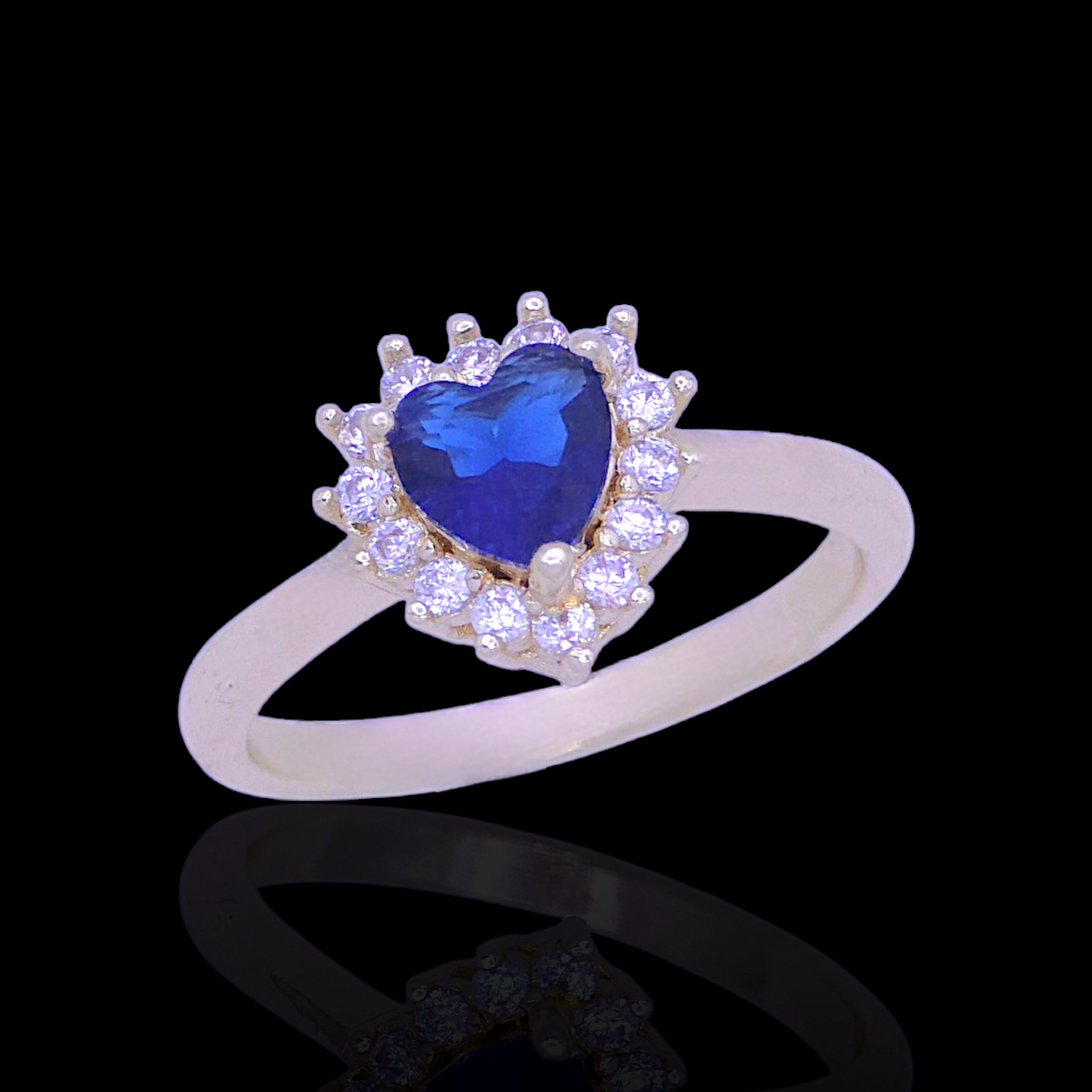 Oro Laminado Gold Filled Beloved Heart Zirconia Ring