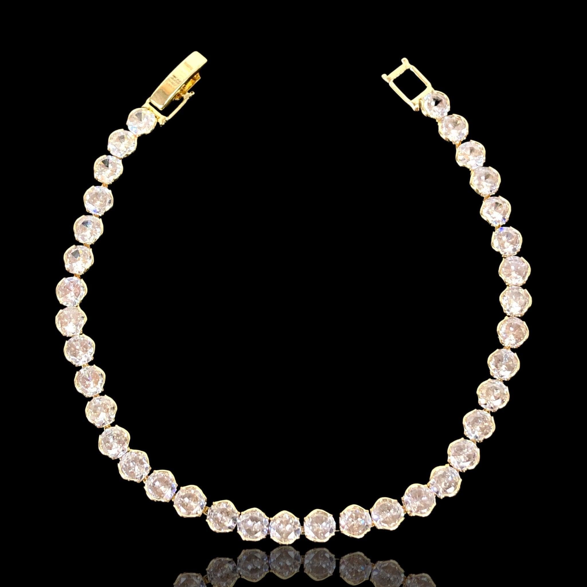 18k Gold-Filled Bonded CZ Tennis Bracelet- kuania oro laminado