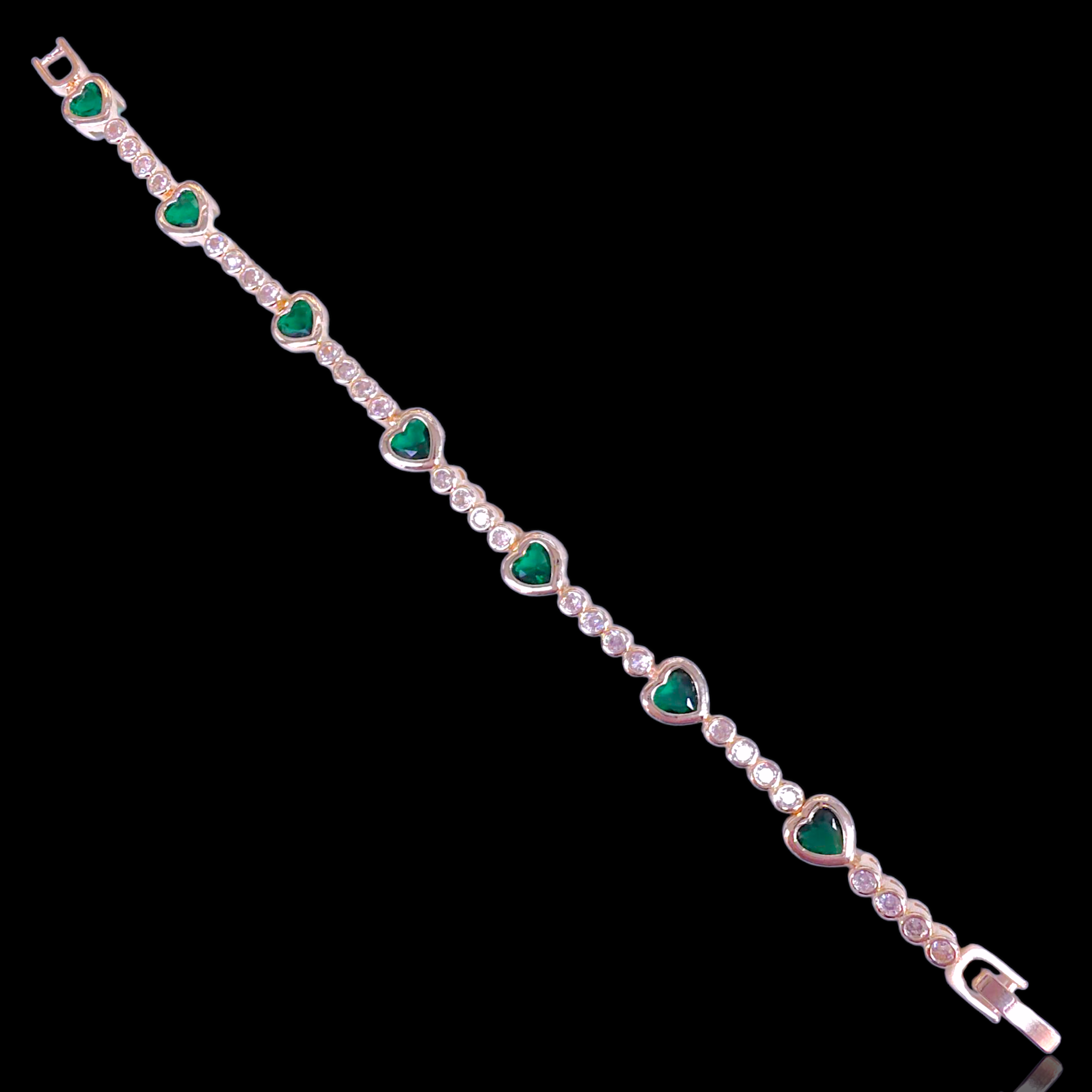 Oro Laminado Gold Filled Brazil Eternal Zirconia Heart Bracelet