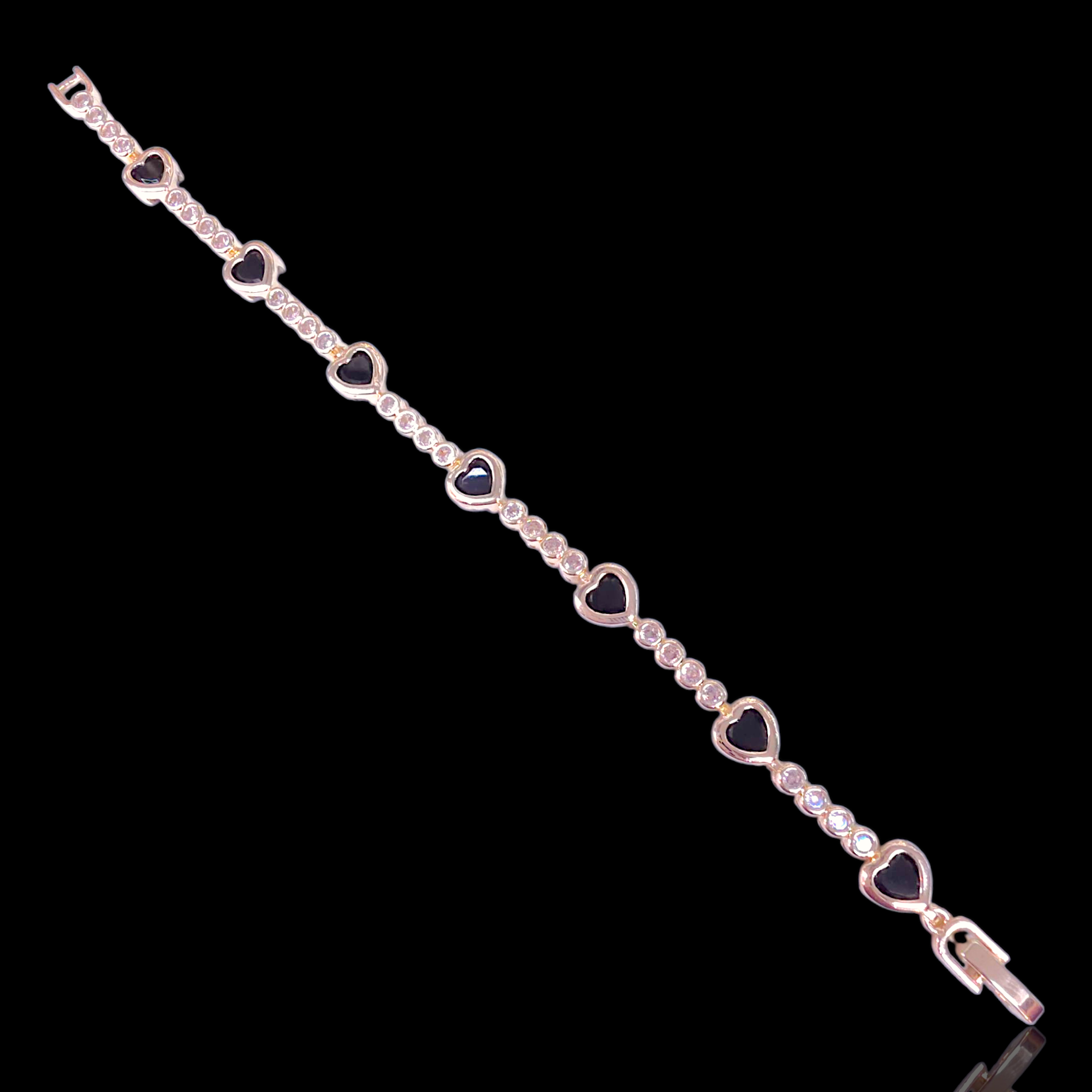 Oro Laminado Gold Filled Brazil Eternal Zirconia Heart Bracelet