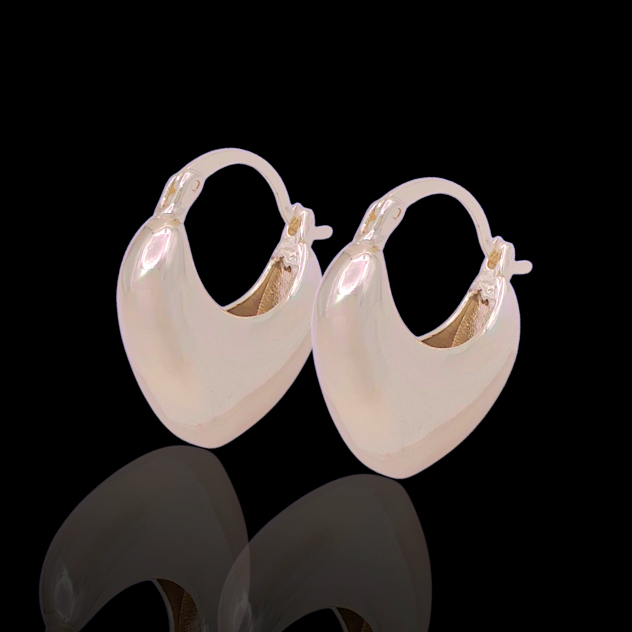 Oro Laminado Gold Filled Classic Italia Amor Heart Earrings
